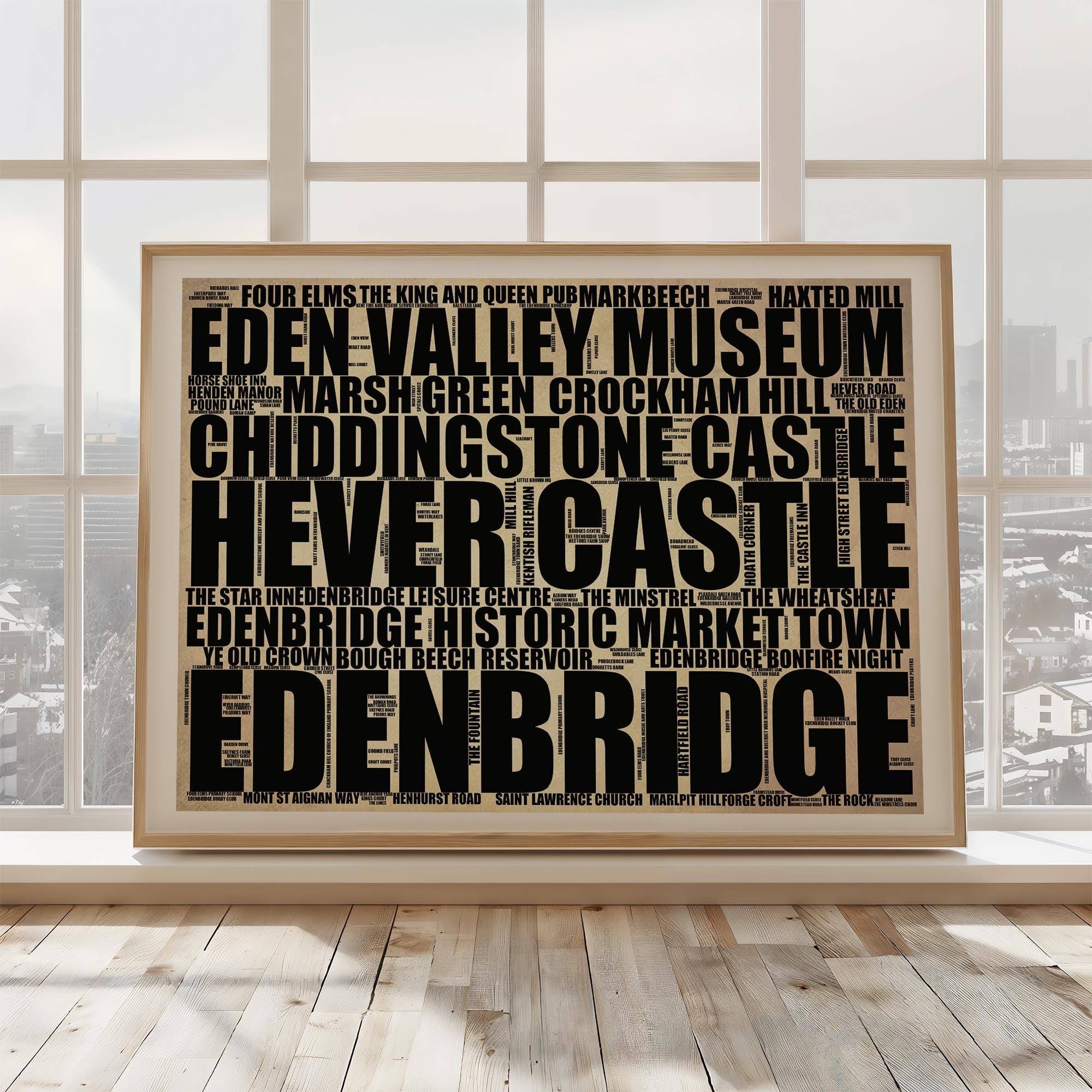 Edenbridge - Premium Typographic Word Cloud Prints, Posters & Gifts