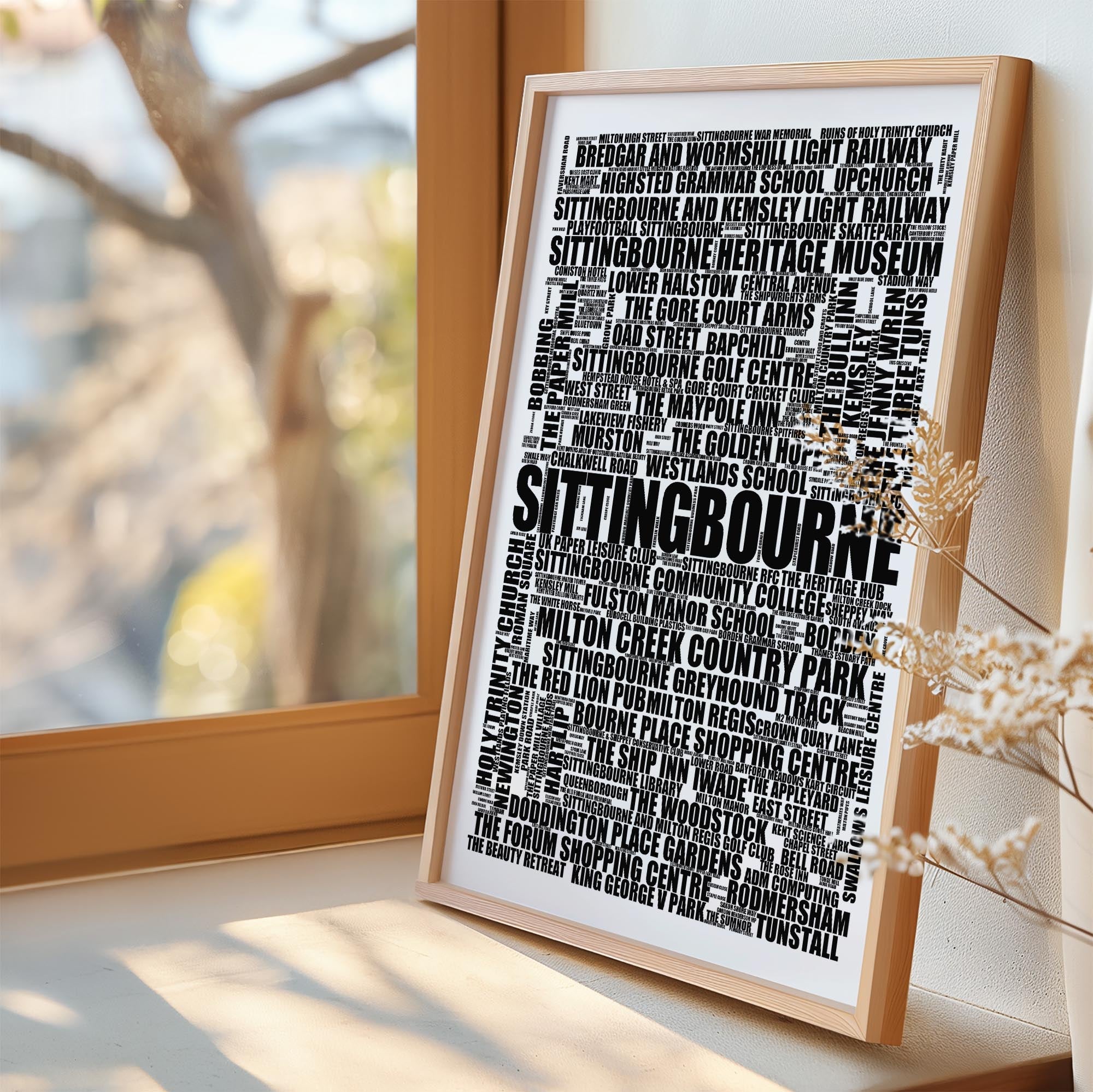 Sittingbourne - Premium Typographic Word Cloud Prints, Posters & Gifts