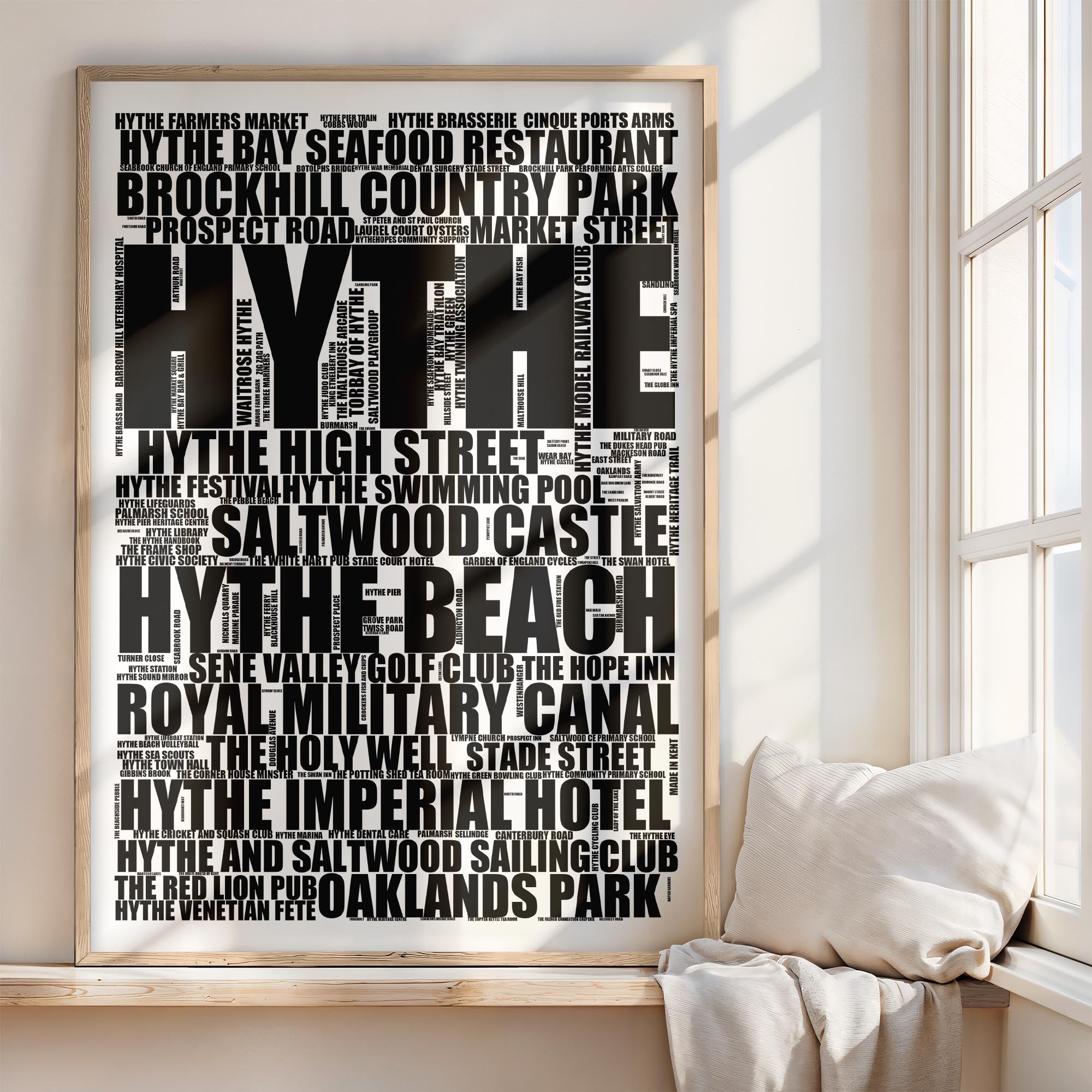 Hythe - Premium Typographic Word Cloud Prints, Posters & Gifts