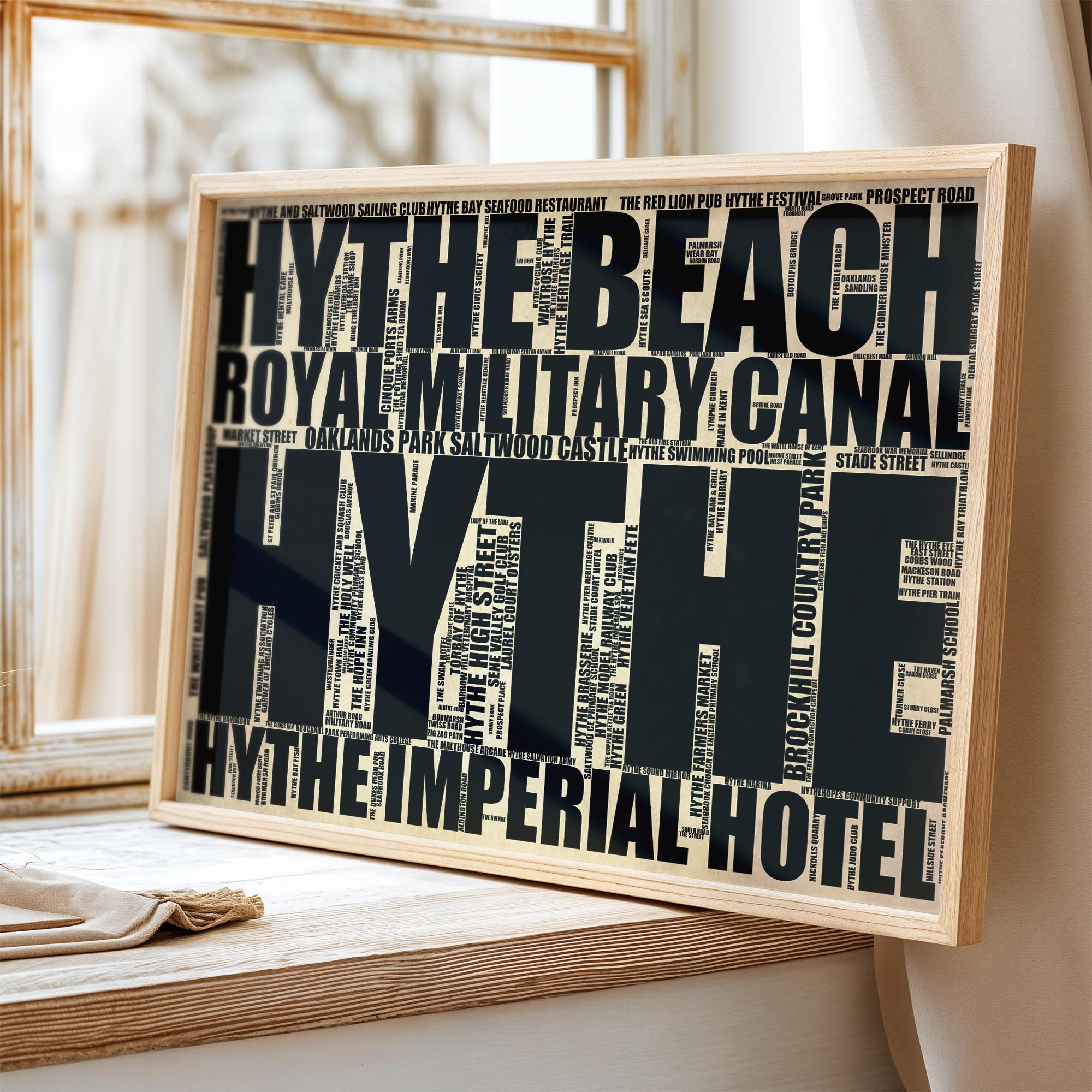 Hythe - Premium Typographic Word Cloud Prints, Posters & Gifts