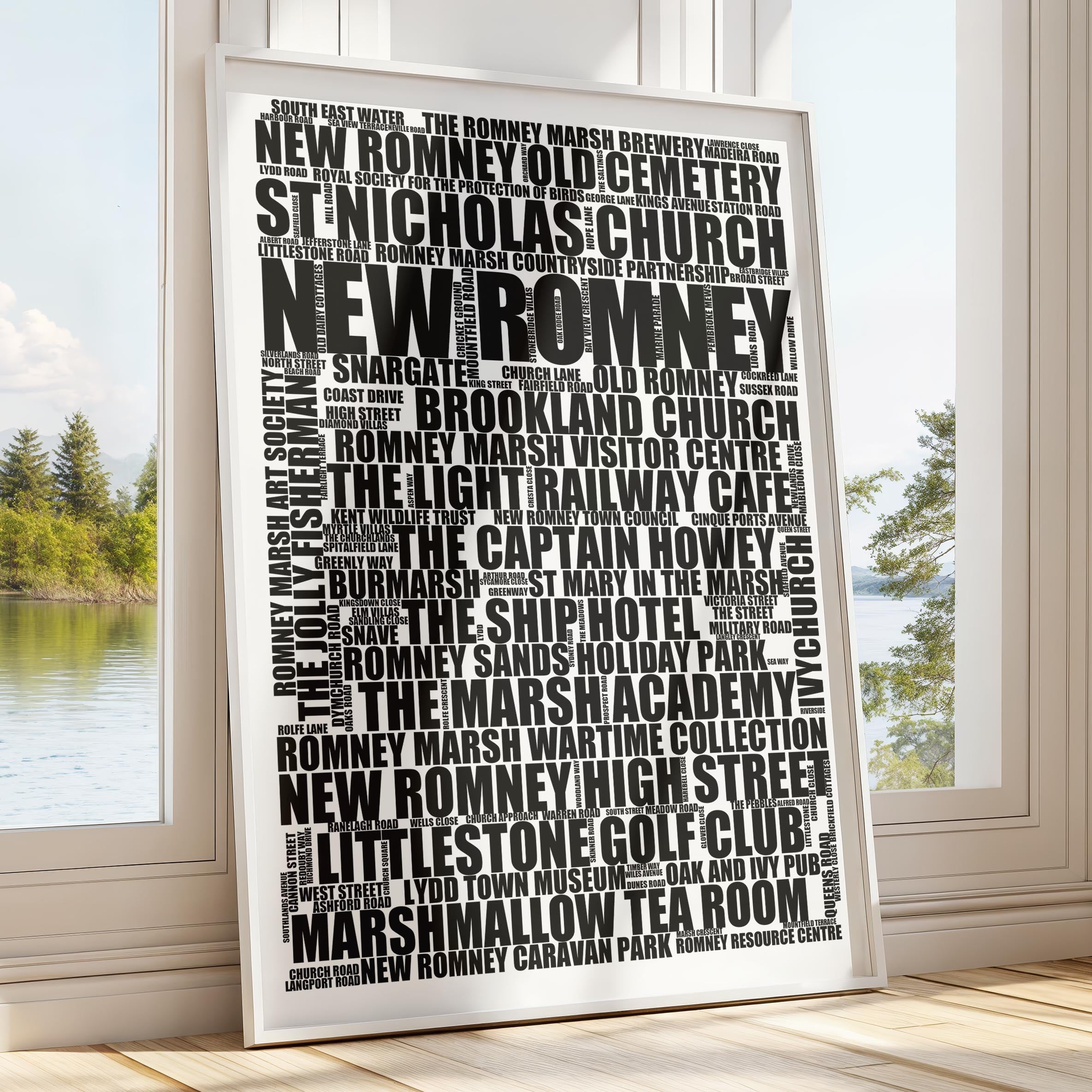 New Romney - Premium Typographic Word Cloud Prints, Posters & Gifts