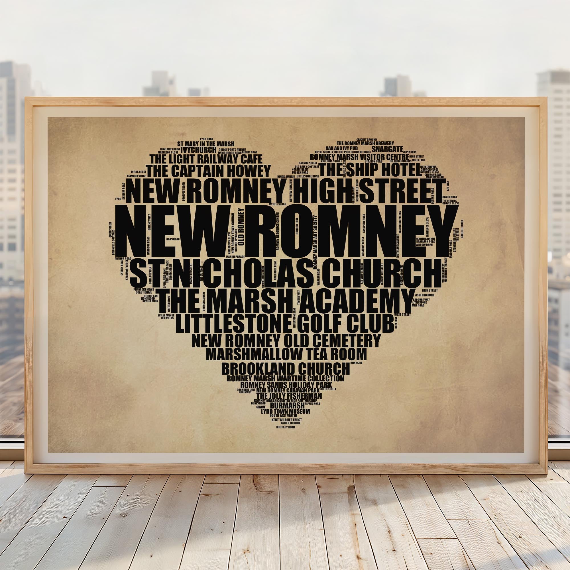 New Romney - Premium Typographic Word Cloud Prints, Posters & Gifts