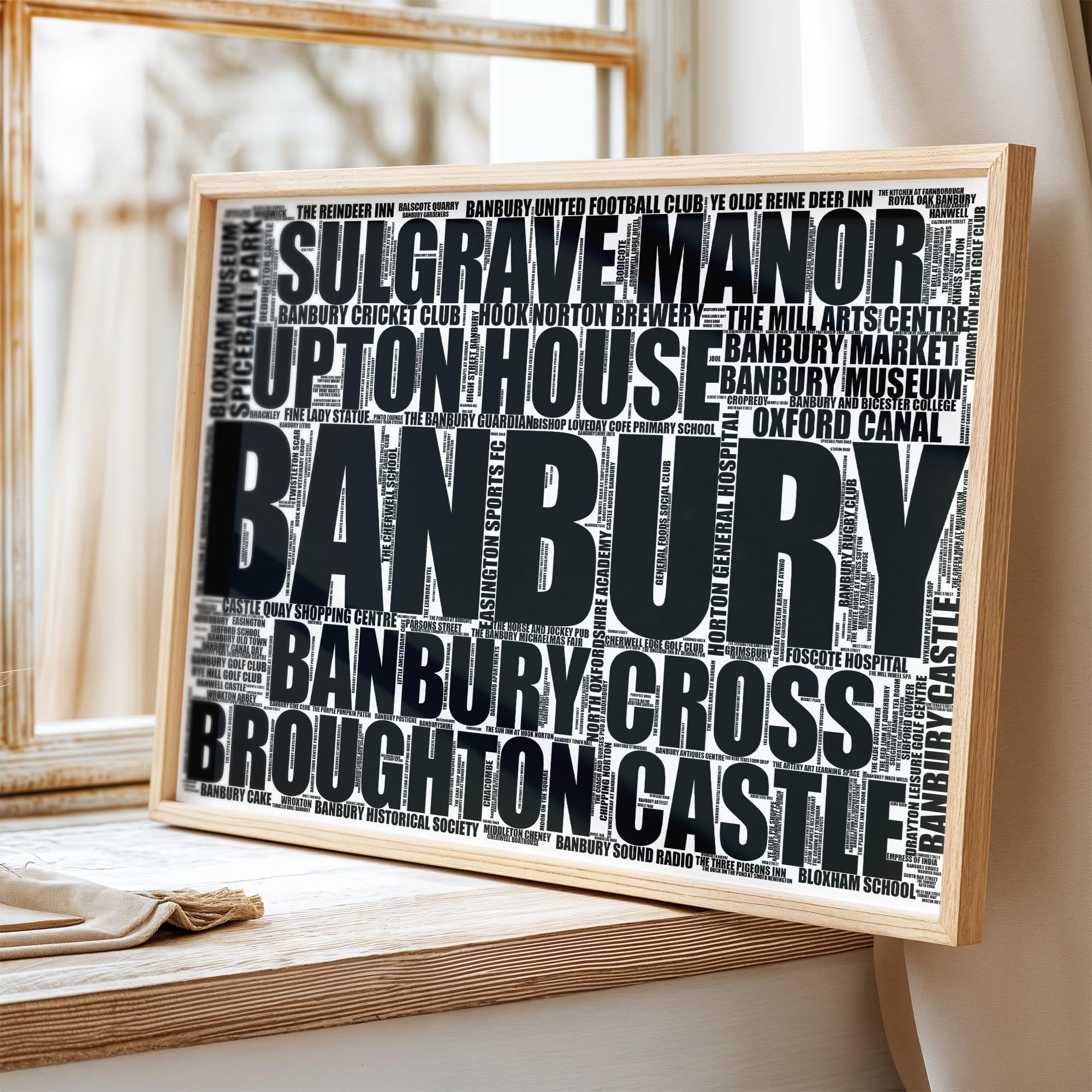 Banbury - Premium Typographic Word Cloud Prints, Posters & Gifts