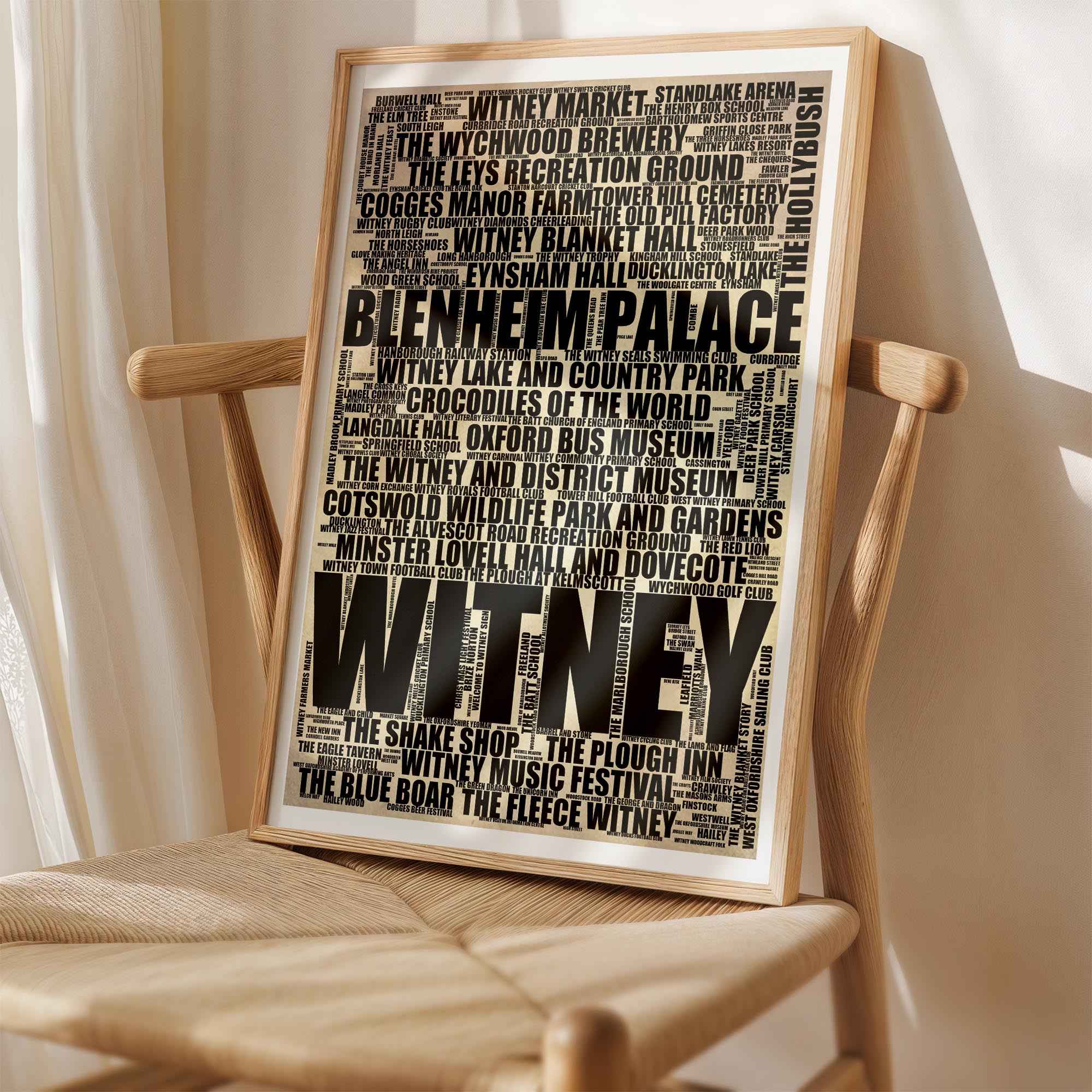 Witney - Premium Typographic Word Cloud Prints, Posters & Gifts