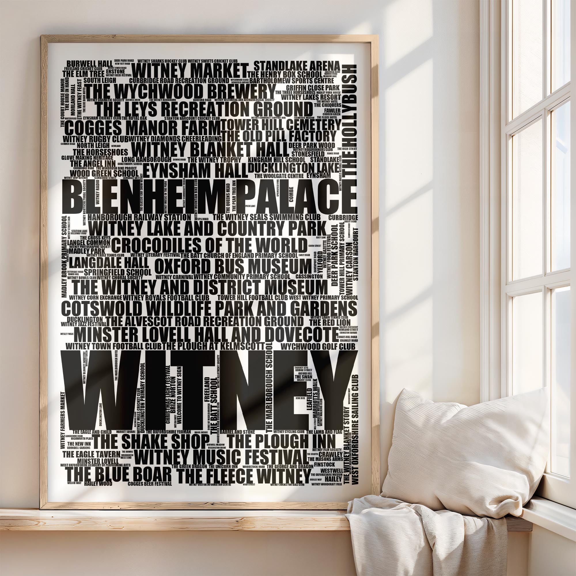 Witney - Premium Typographic Word Cloud Prints, Posters & Gifts