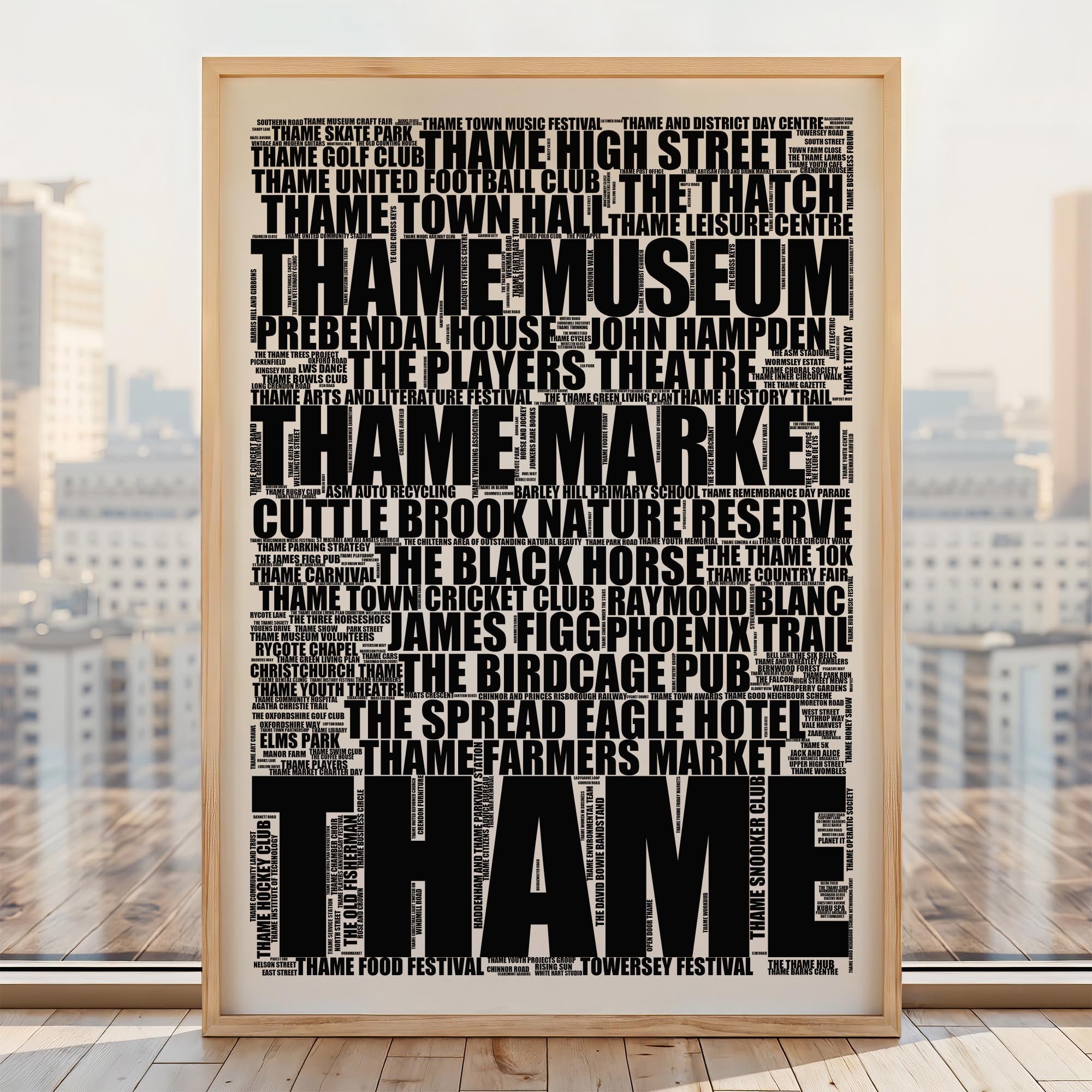 Thame - Premium Typographic Word Cloud Prints, Posters & Gifts