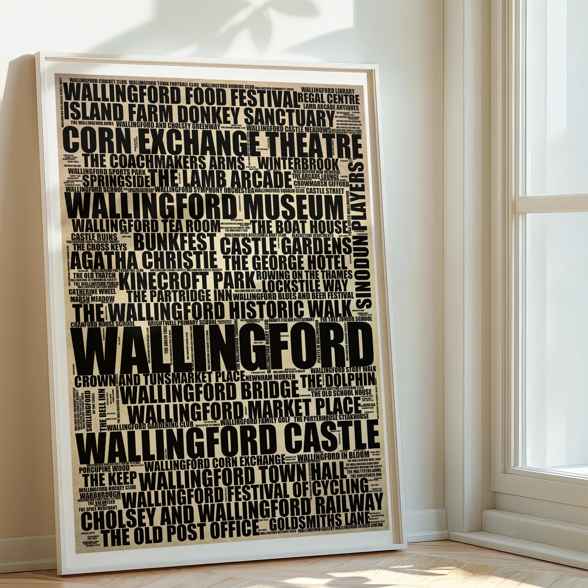 Wallingford - Premium Typographic Word Cloud Prints, Posters & Gifts