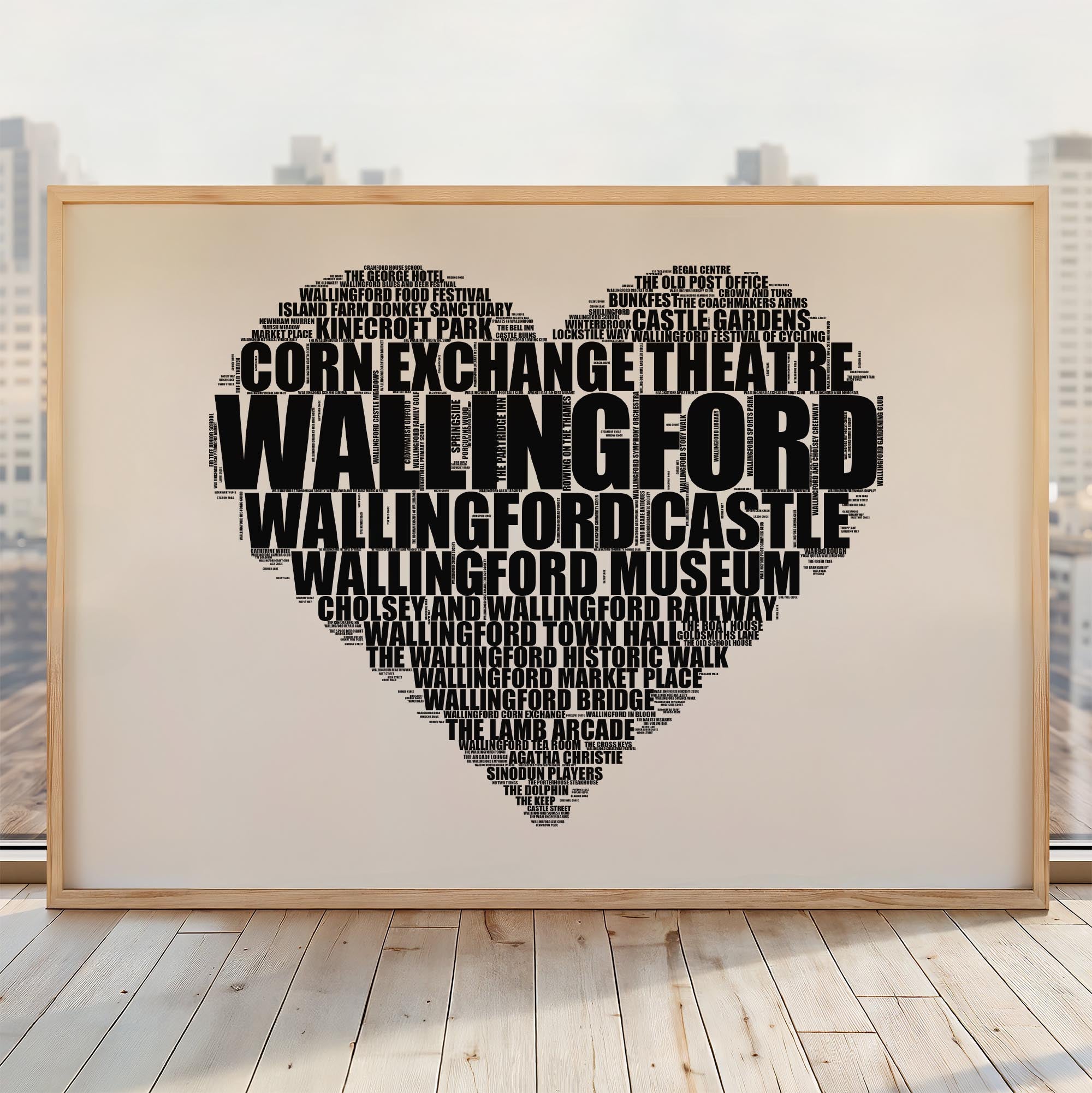 Wallingford - Premium Typographic Word Cloud Prints, Posters & Gifts