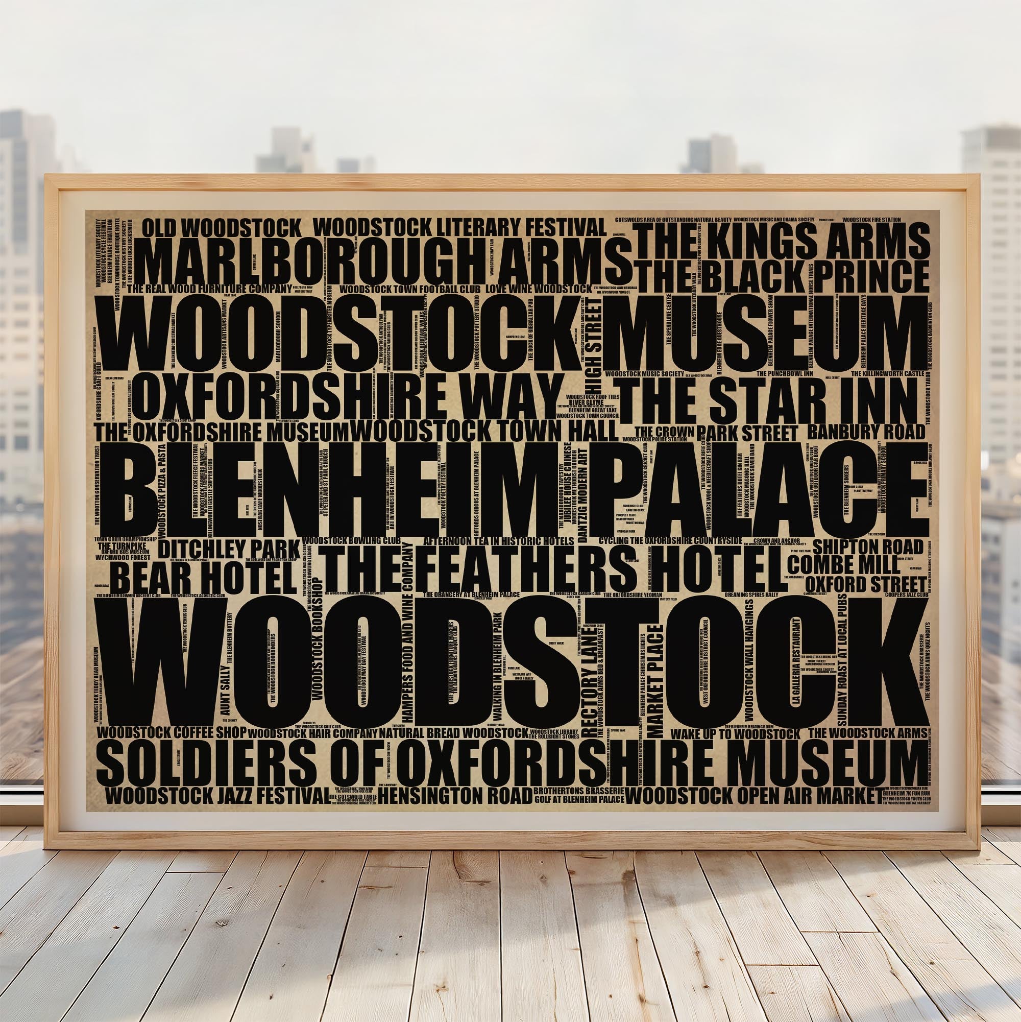 Woodstock - Premium Typographic Word Cloud Prints, Posters & Gifts