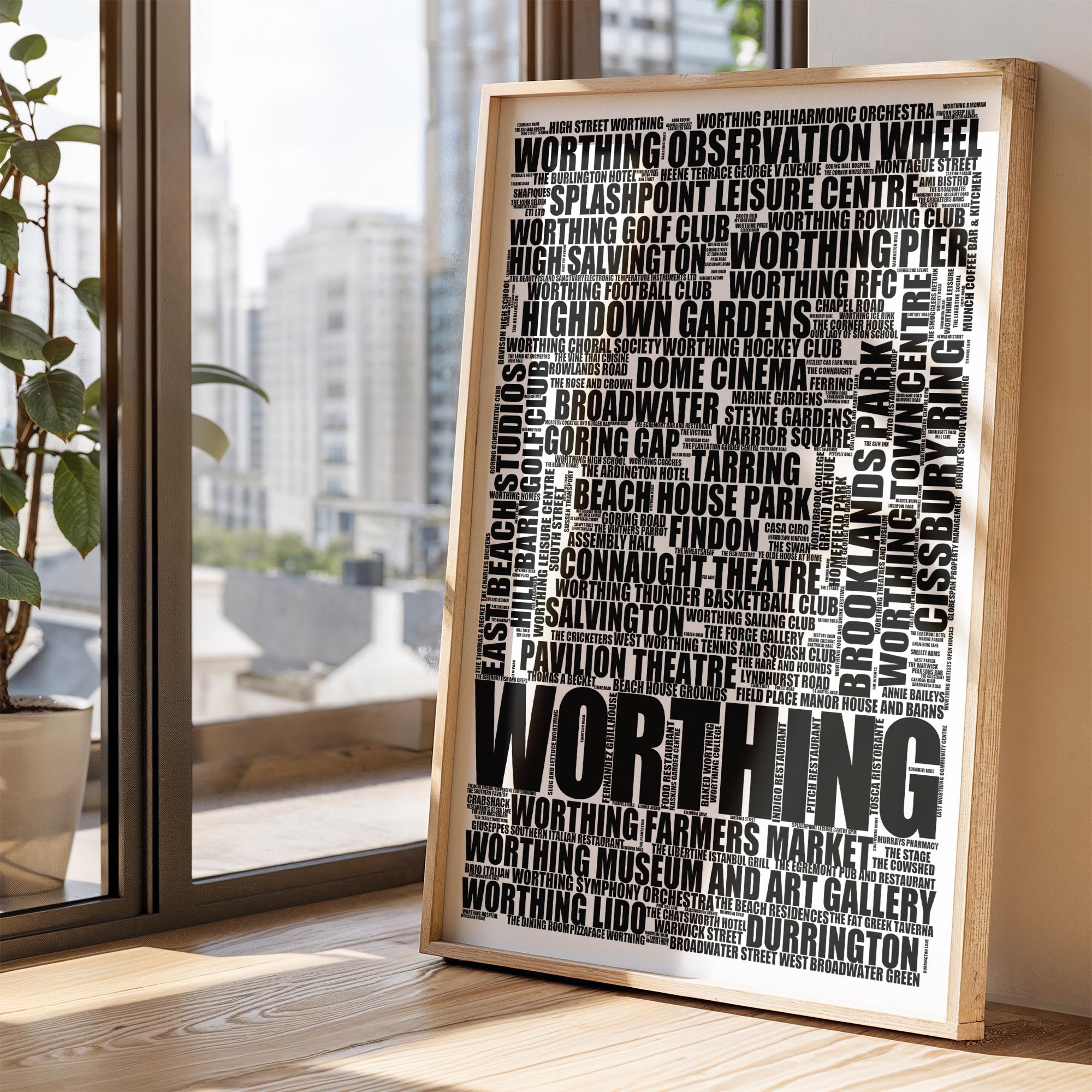 Worthing - Premium Typographic Word Cloud Prints, Posters & Gifts