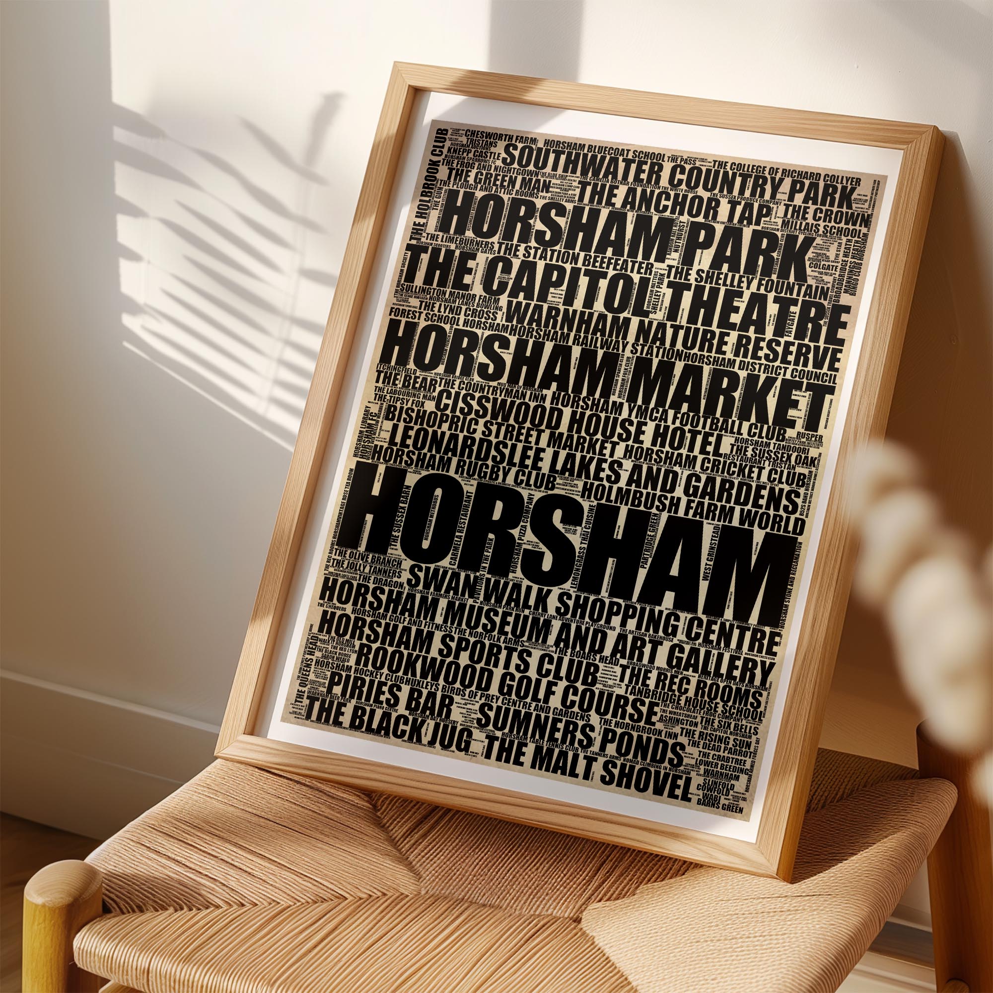 Horsham - Premium Typographic Word Cloud Prints, Posters & Gifts