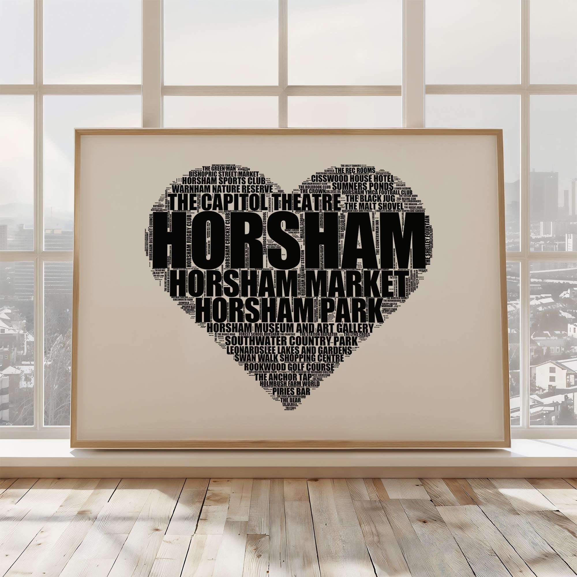 Horsham - Premium Typographic Word Cloud Prints, Posters & Gifts