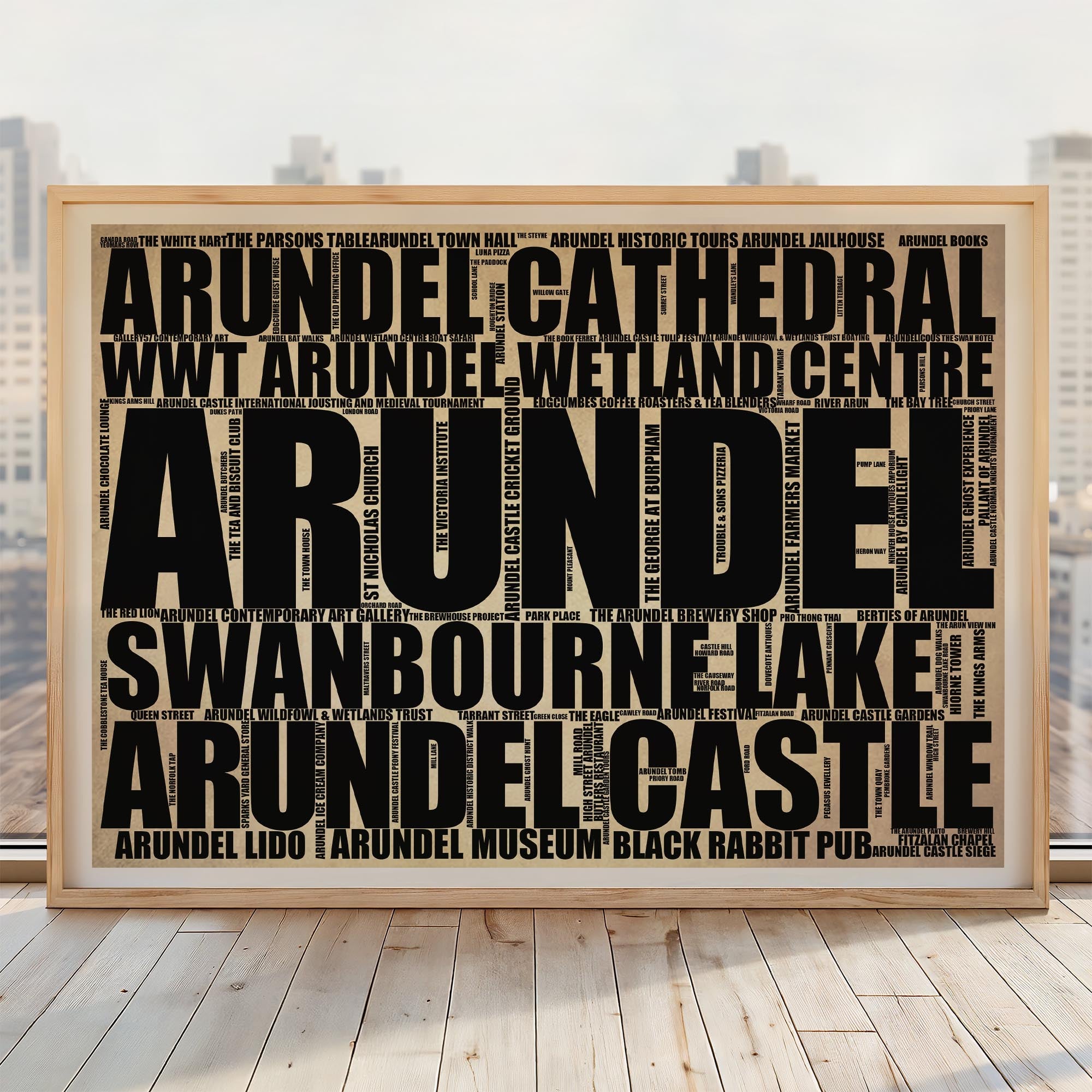 Arundel - Premium Typographic Word Cloud Prints, Posters & Gifts