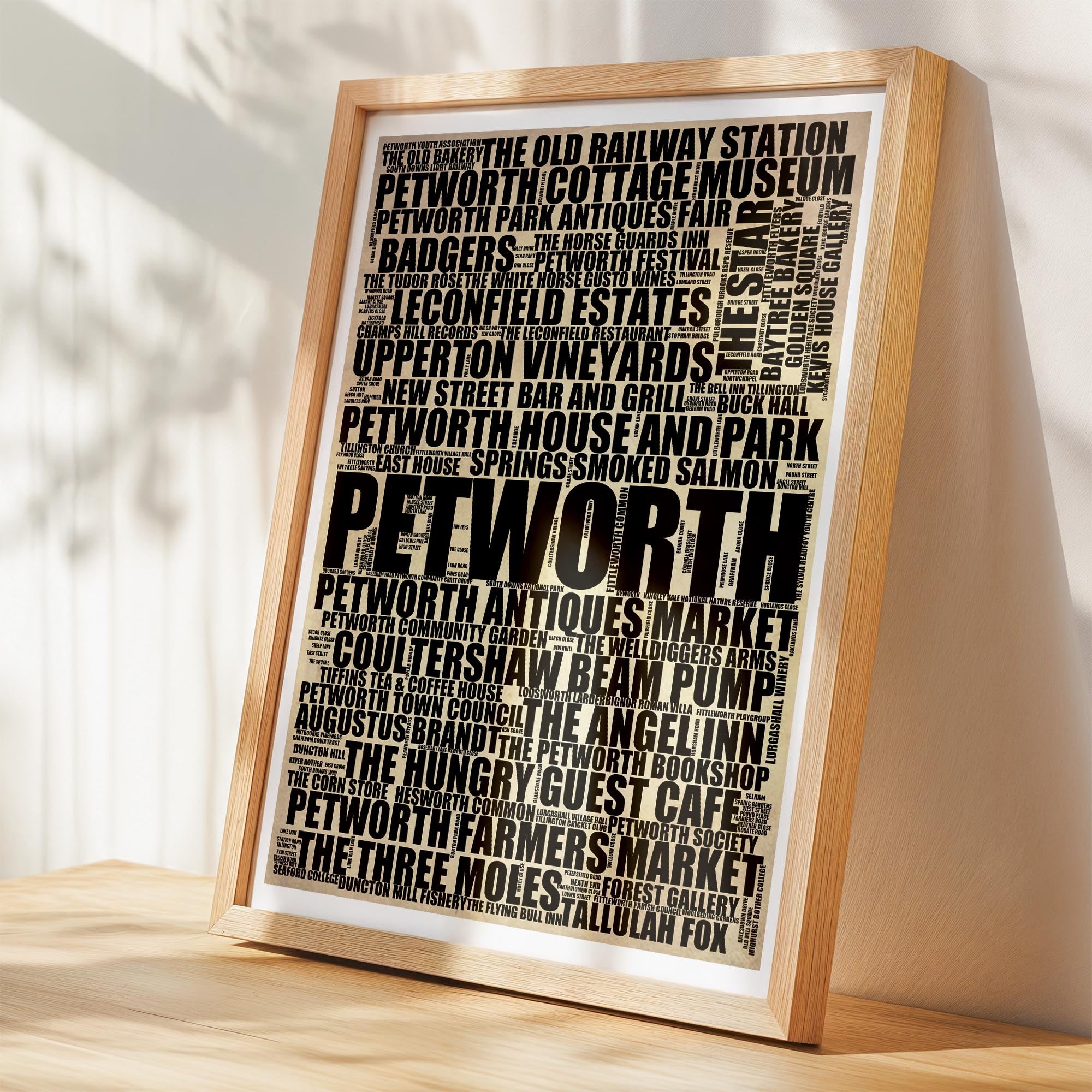 Petworth - Premium Typographic Word Cloud Prints, Posters & Gifts