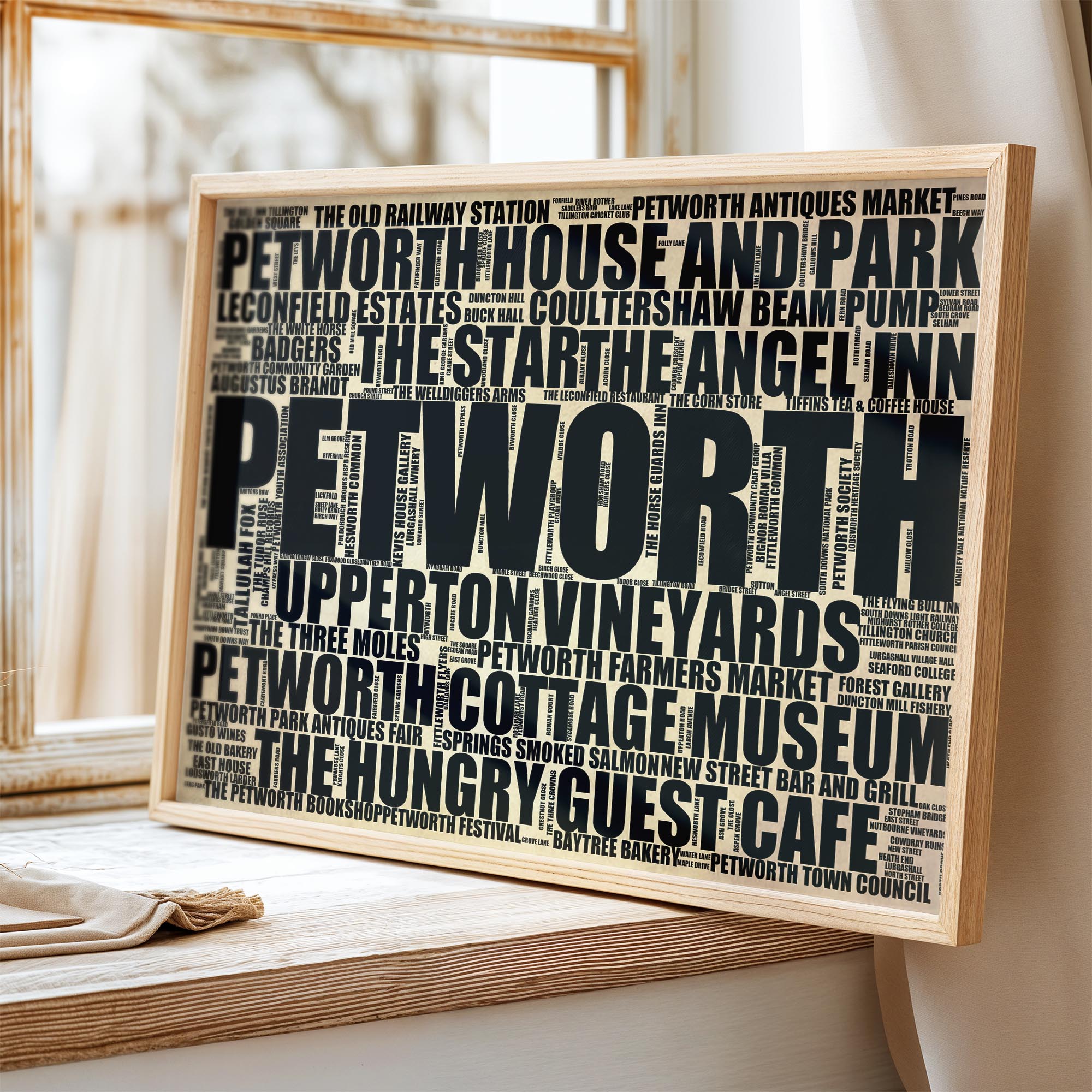 Petworth - Premium Typographic Word Cloud Prints, Posters & Gifts