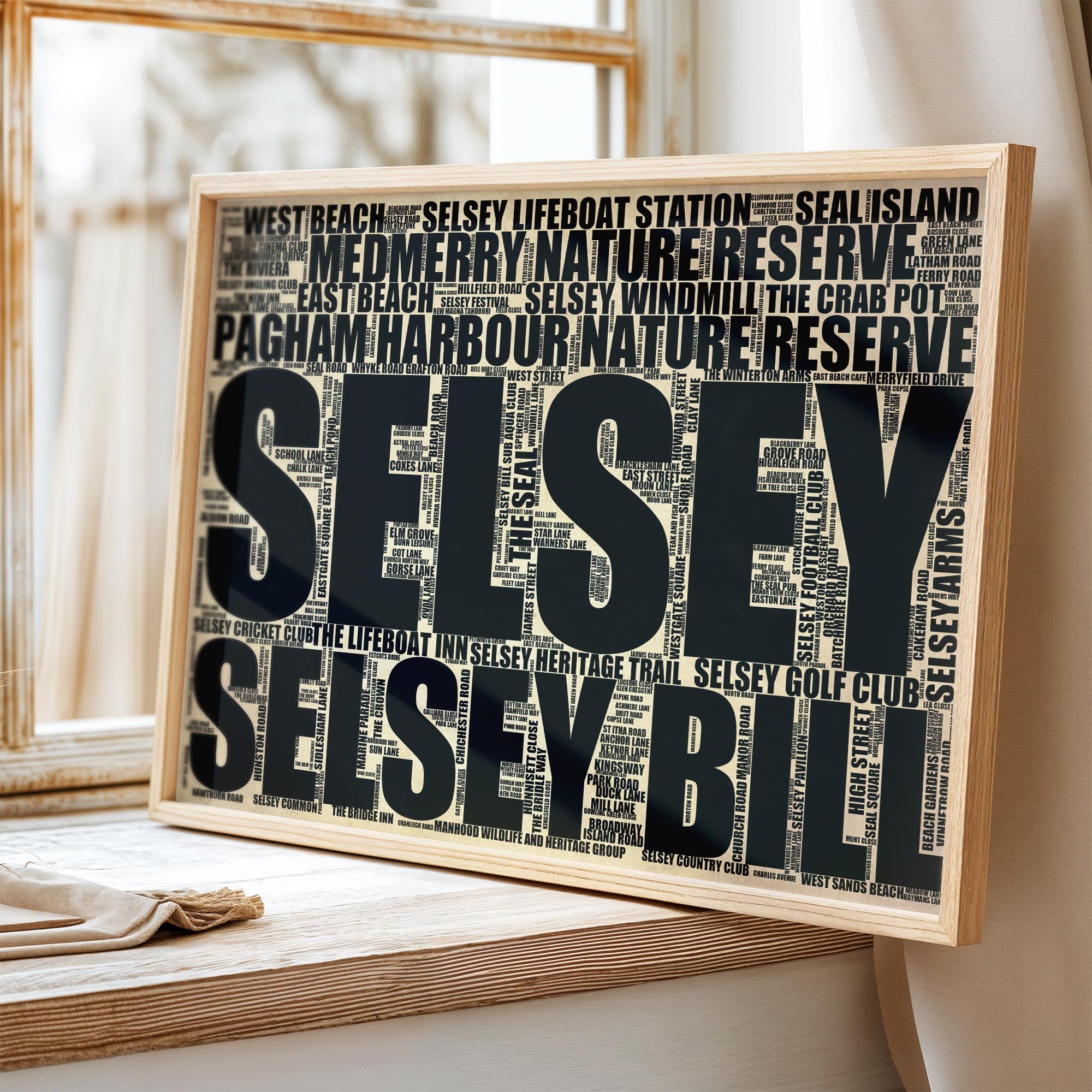 Selsey - Premium Typographic Word Cloud Prints, Posters & Gifts