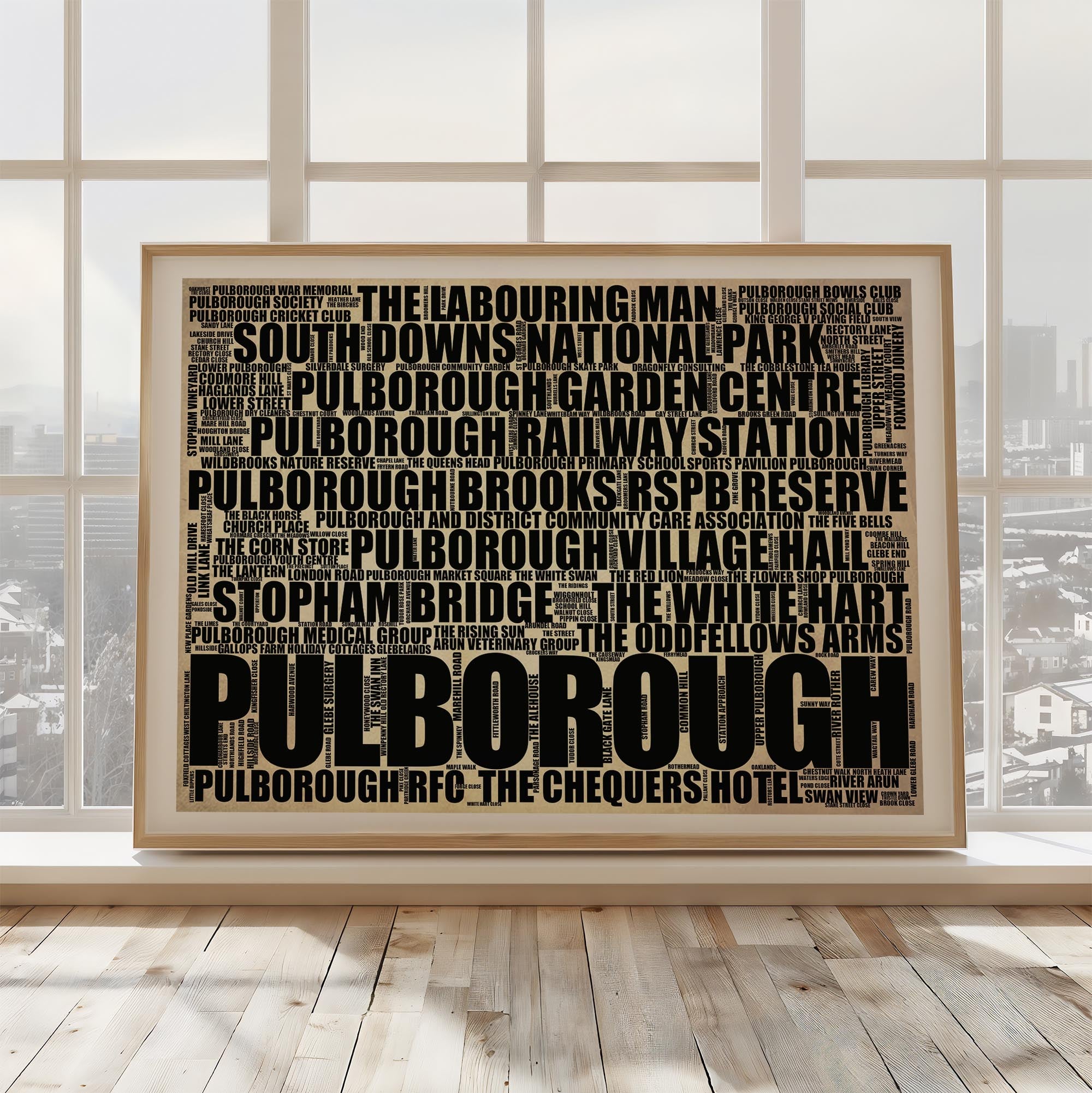 Pulborough - Premium Typographic Word Cloud Prints, Posters & Gifts