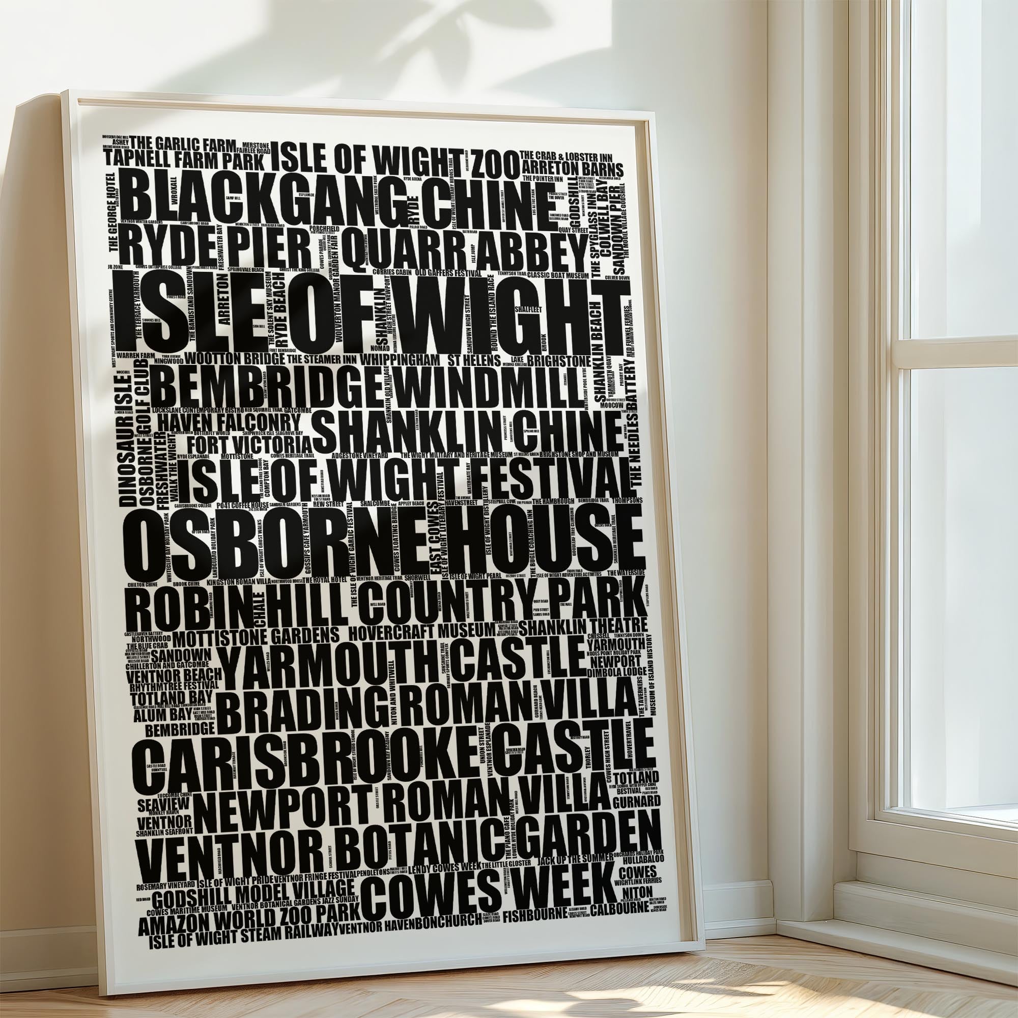 Isle of Wight - Premium Typographic Word Cloud Prints, Posters & Gifts