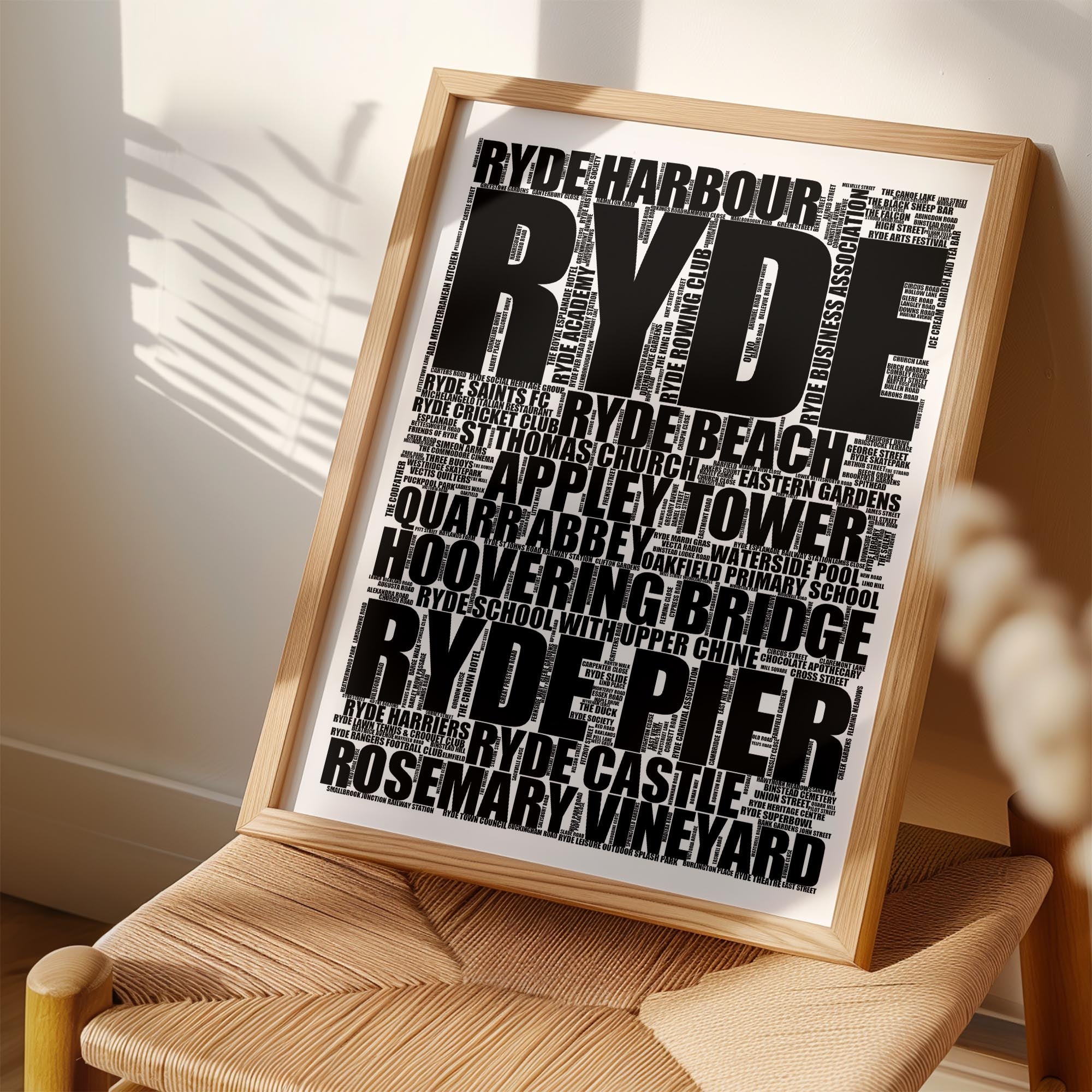 Ryde - Premium Typographic Word Cloud Prints, Posters & Gifts