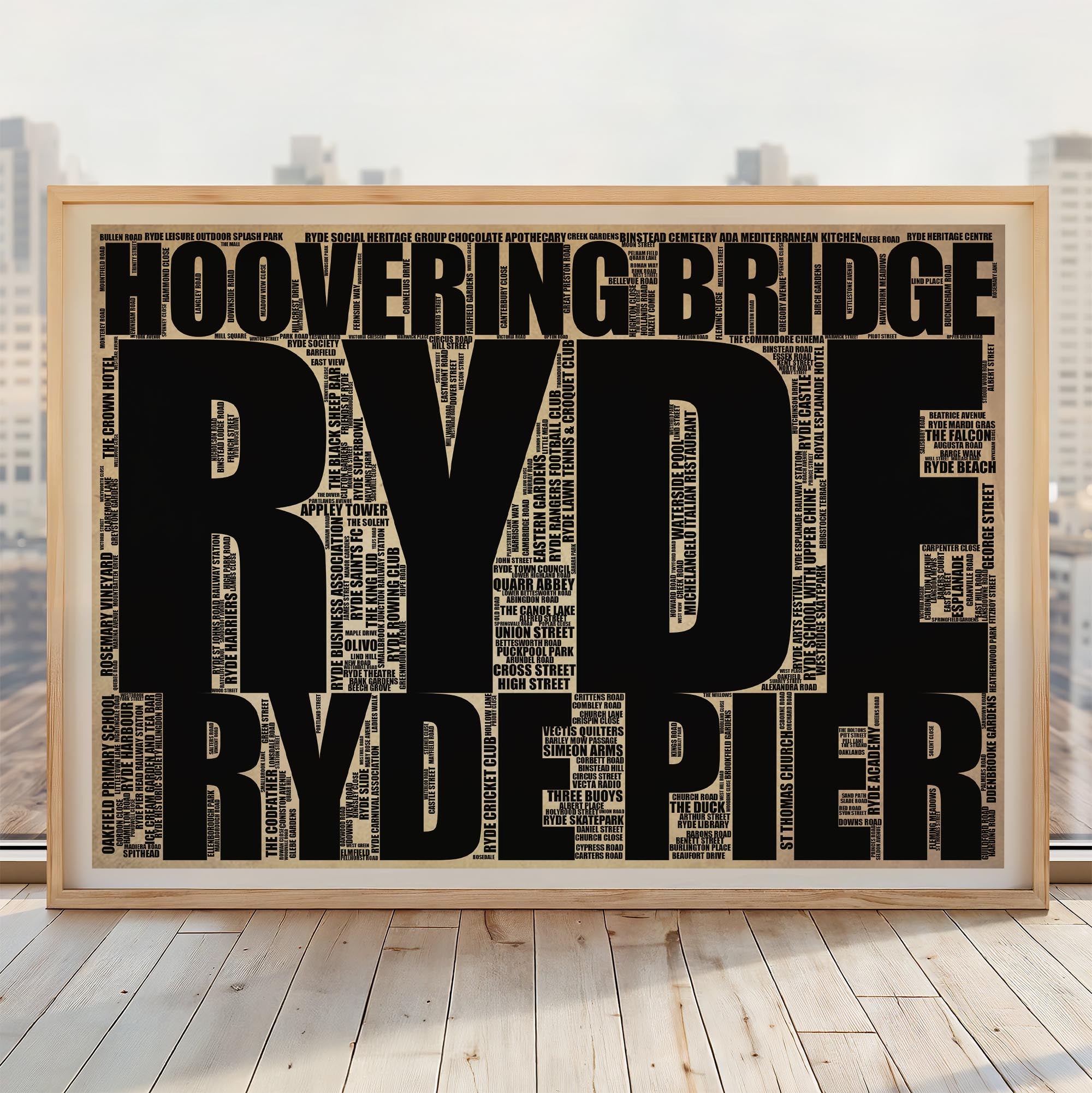 Ryde - Premium Typographic Word Cloud Prints, Posters & Gifts
