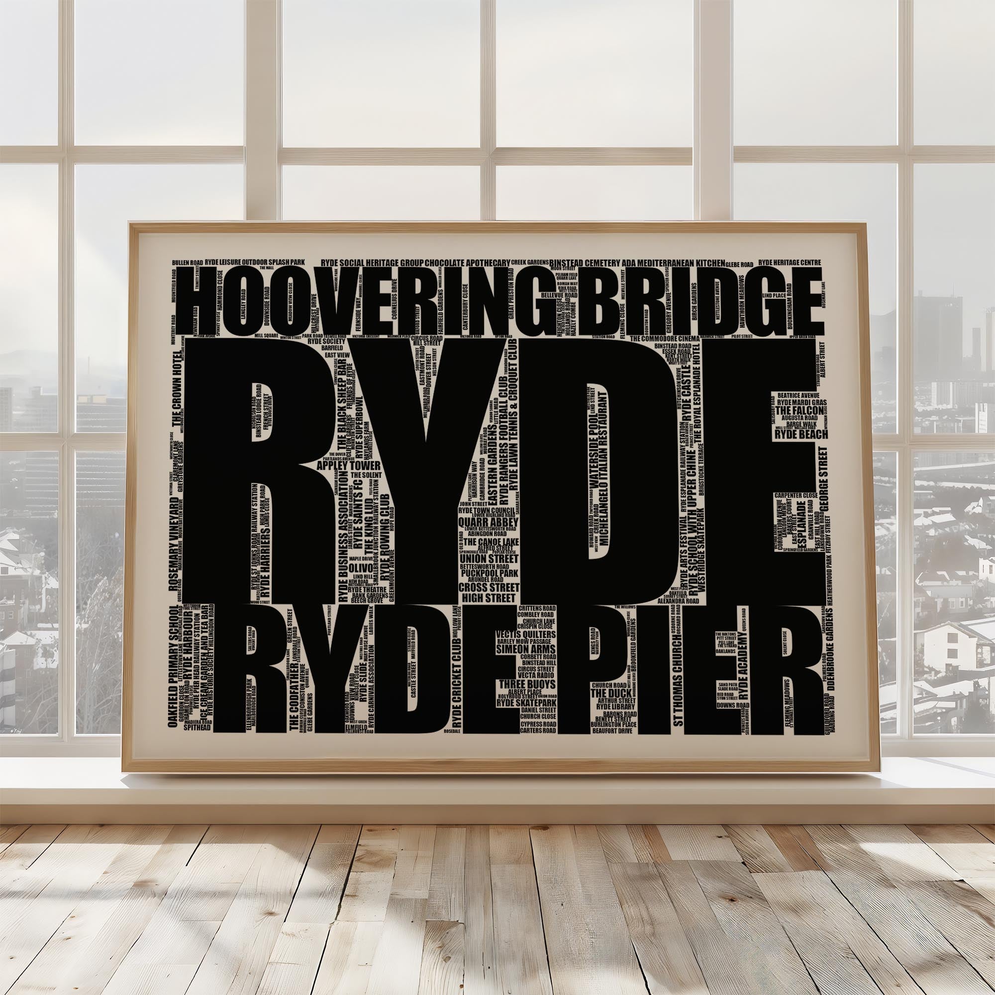 Ryde - Premium Typographic Word Cloud Prints, Posters & Gifts