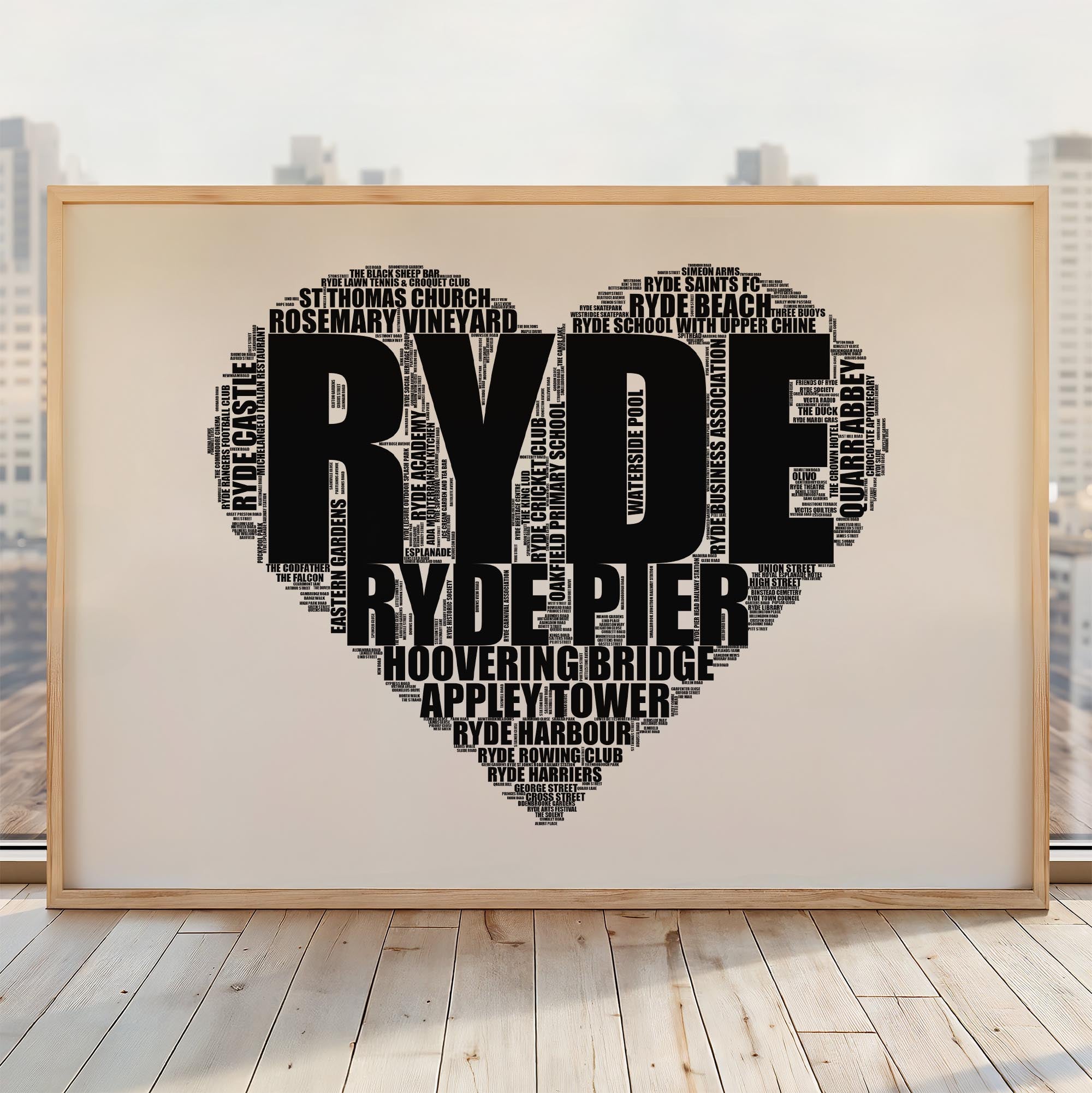 Ryde - Premium Typographic Word Cloud Prints, Posters & Gifts