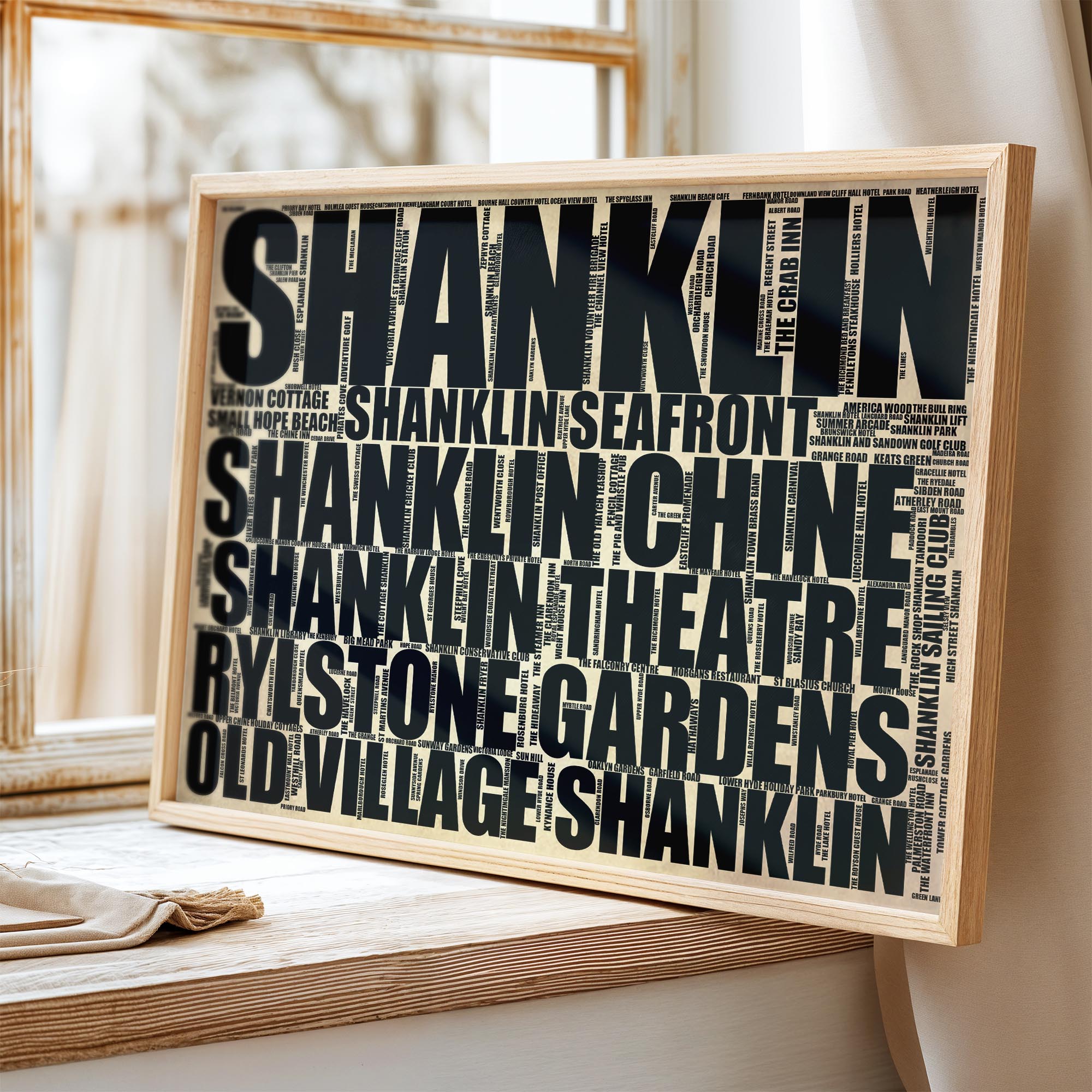 Shanklin - Premium Typographic Word Cloud Prints, Posters & Gifts