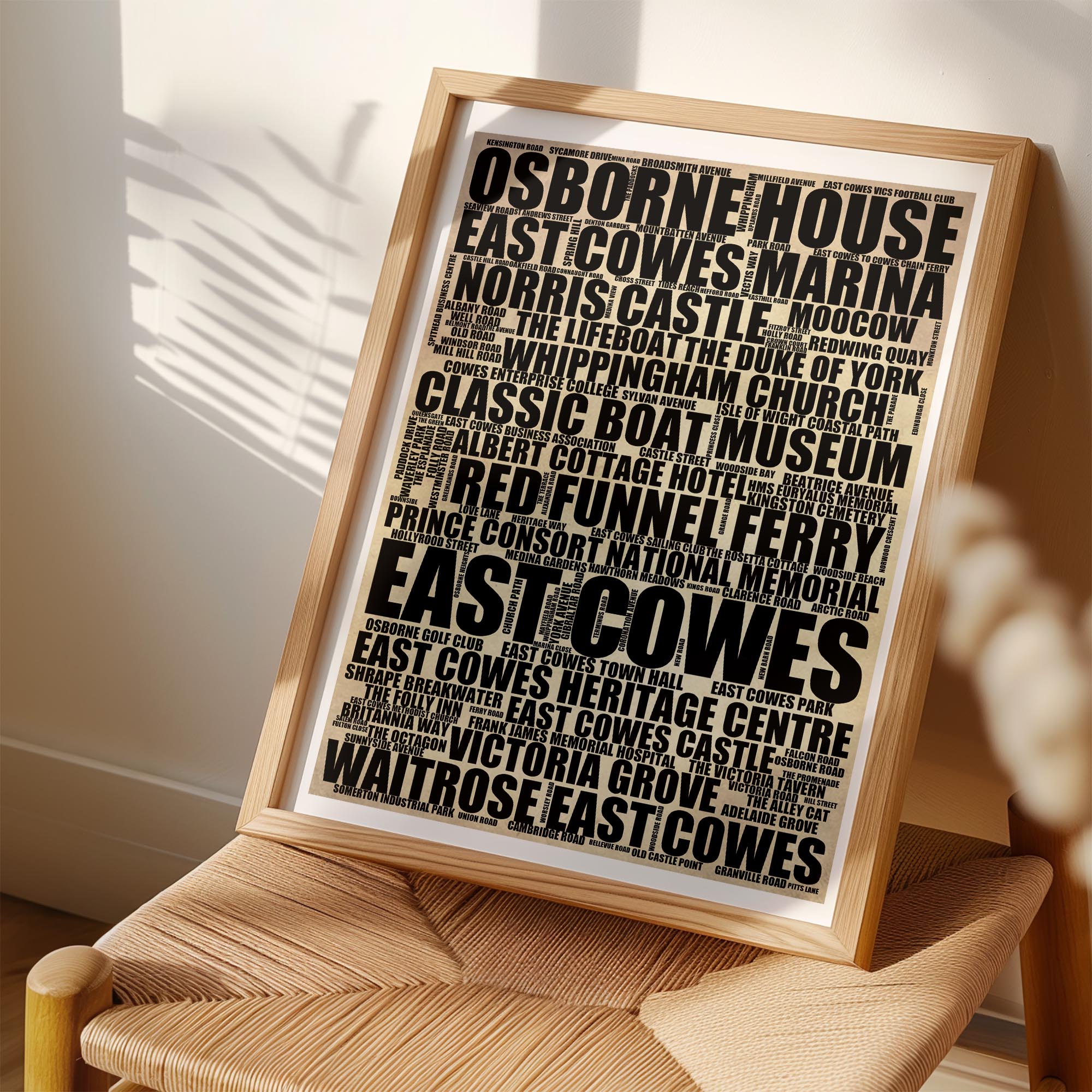 East Cowes - Premium Typographic Word Cloud Prints, Posters & Gifts