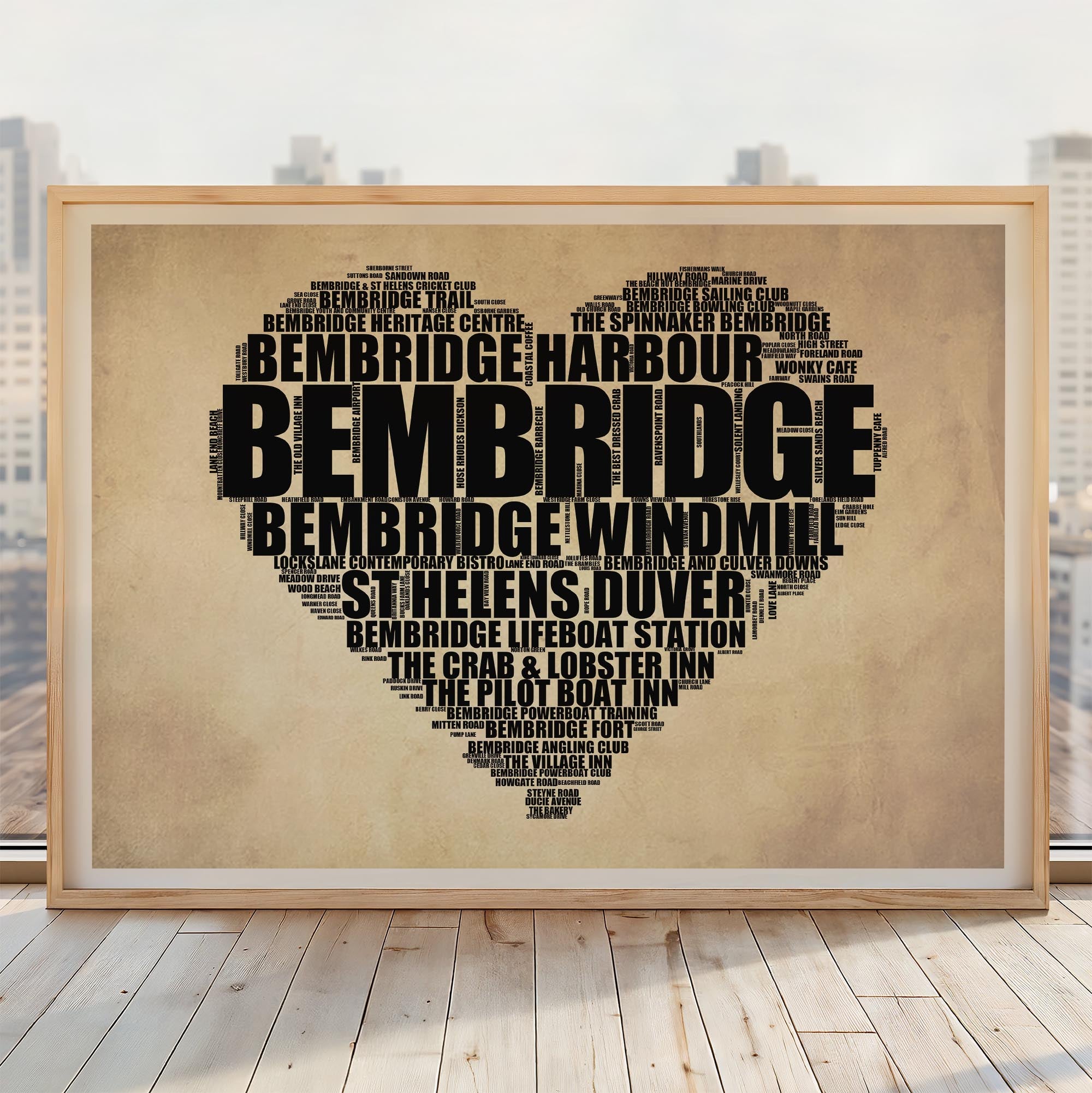 Bembridge - Premium Typographic Word Cloud Prints, Posters & Gifts