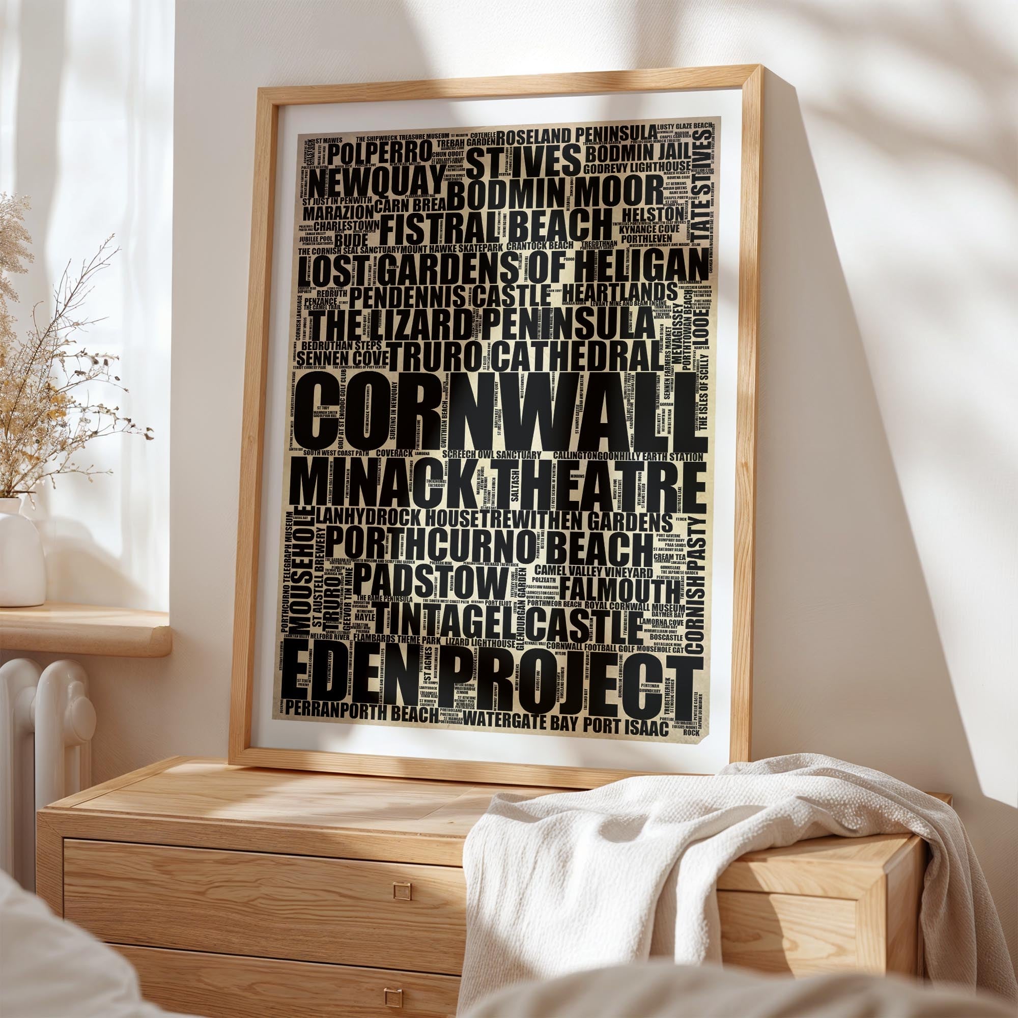 Cornwall - Premium Typographic Word Cloud Prints, Posters & Gifts