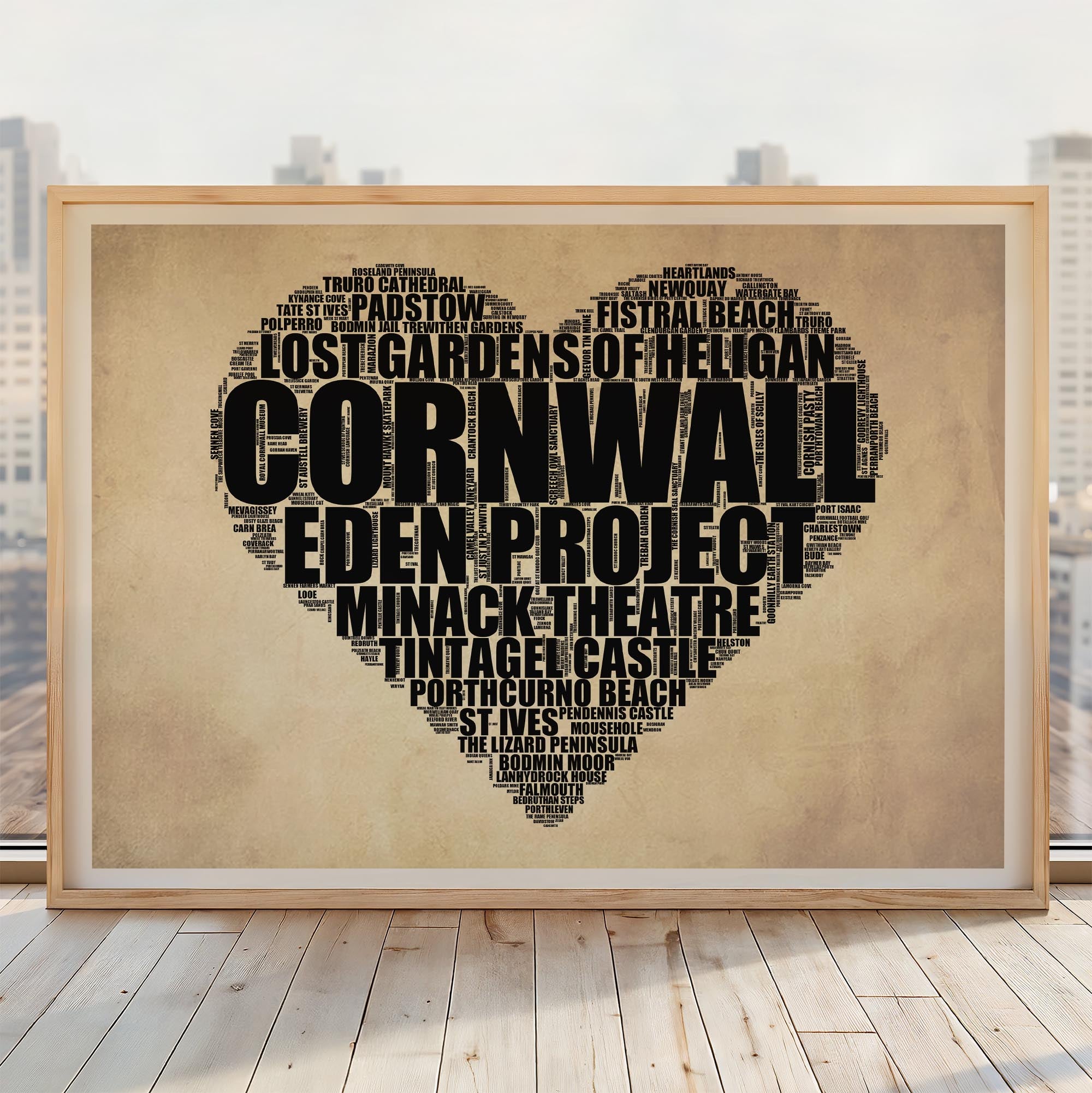Cornwall - Premium Typographic Word Cloud Prints, Posters & Gifts