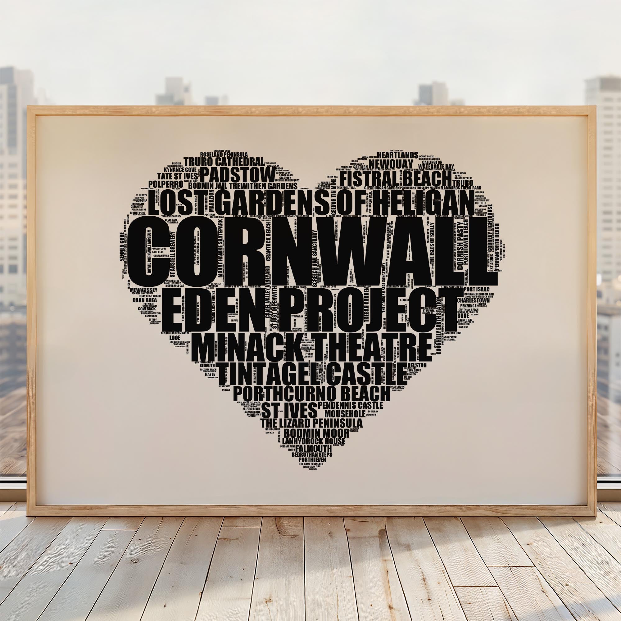Cornwall - Premium Typographic Word Cloud Prints, Posters & Gifts