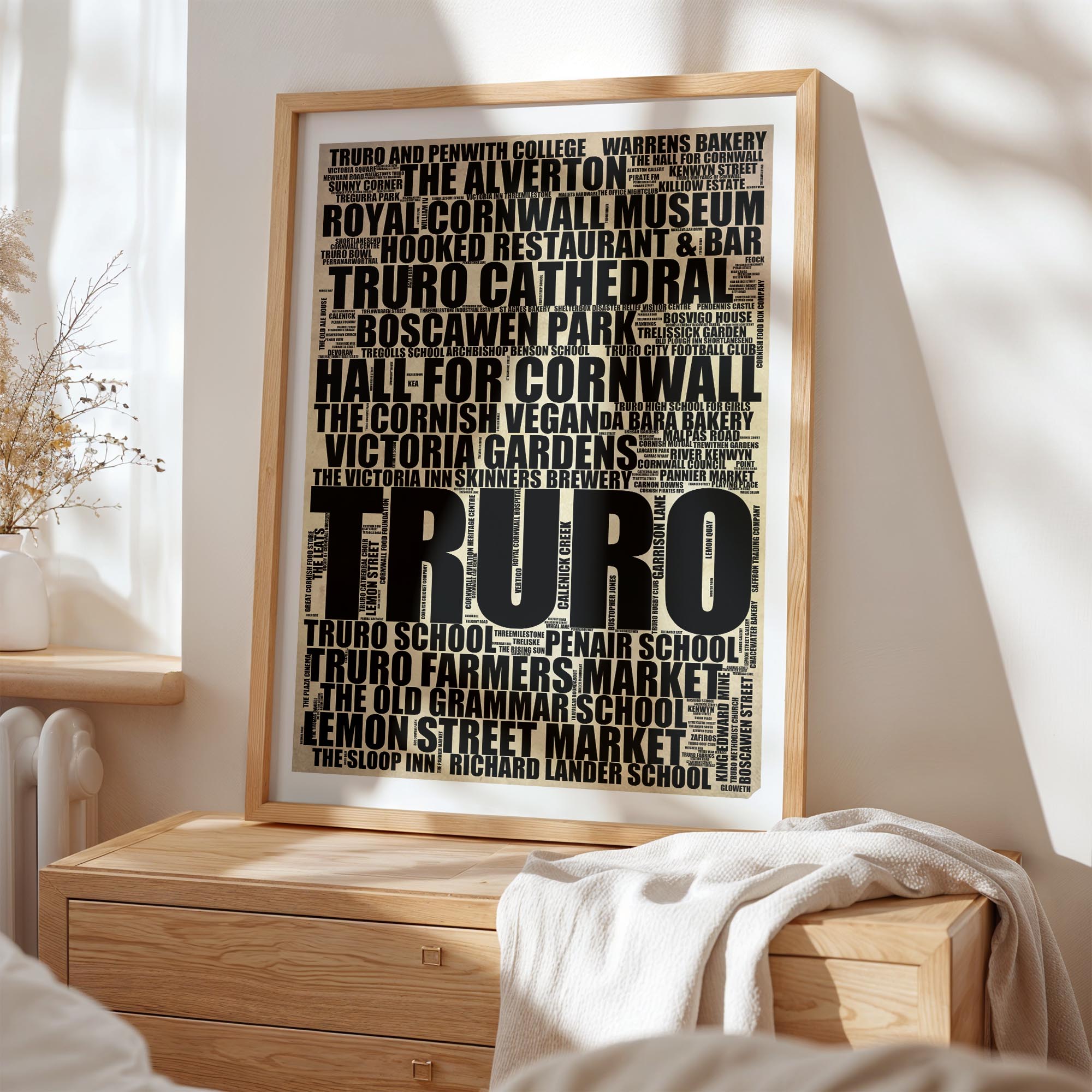 Truro - Premium Typographic Word Cloud Prints, Posters & Gifts