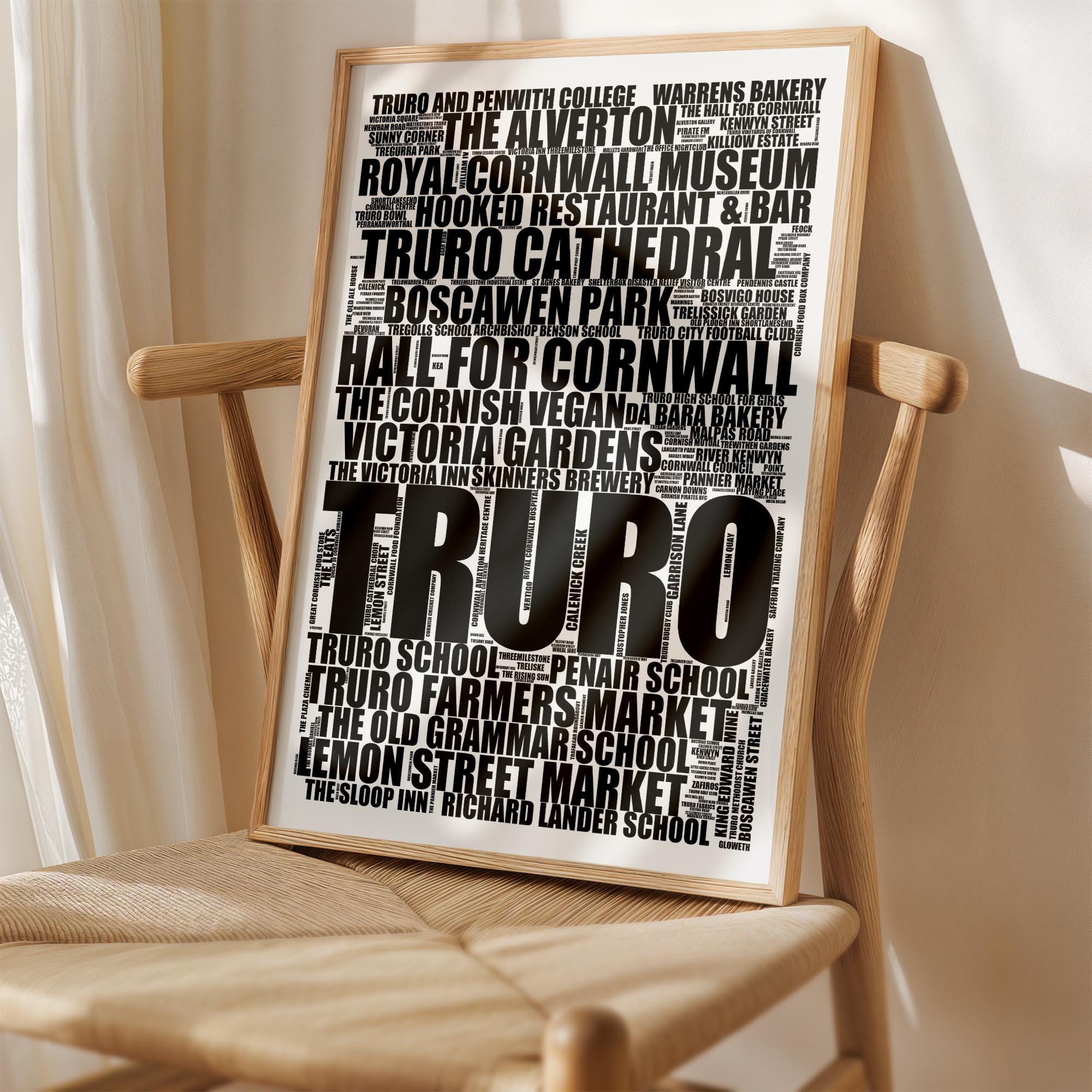 Truro - Premium Typographic Word Cloud Prints, Posters & Gifts