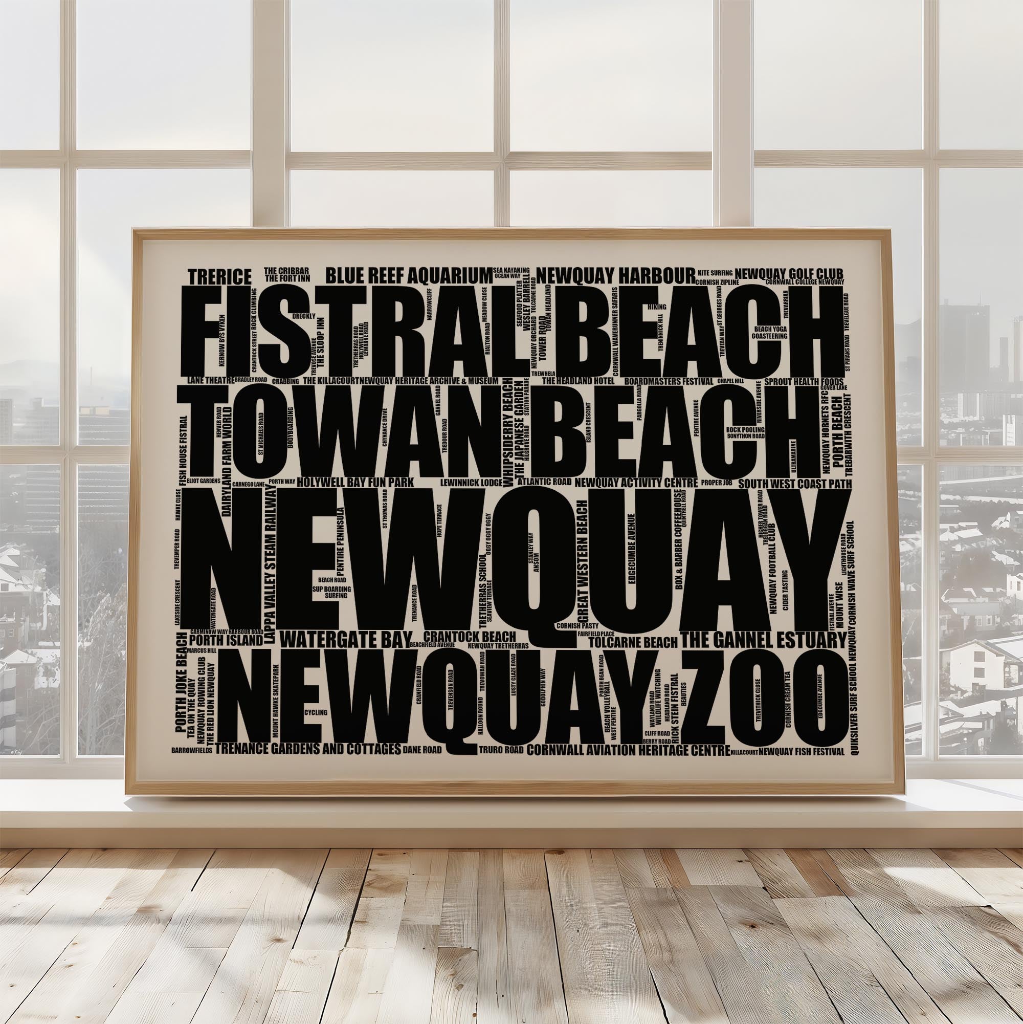 Newquay - Premium Typographic Word Cloud Prints, Posters & Gifts