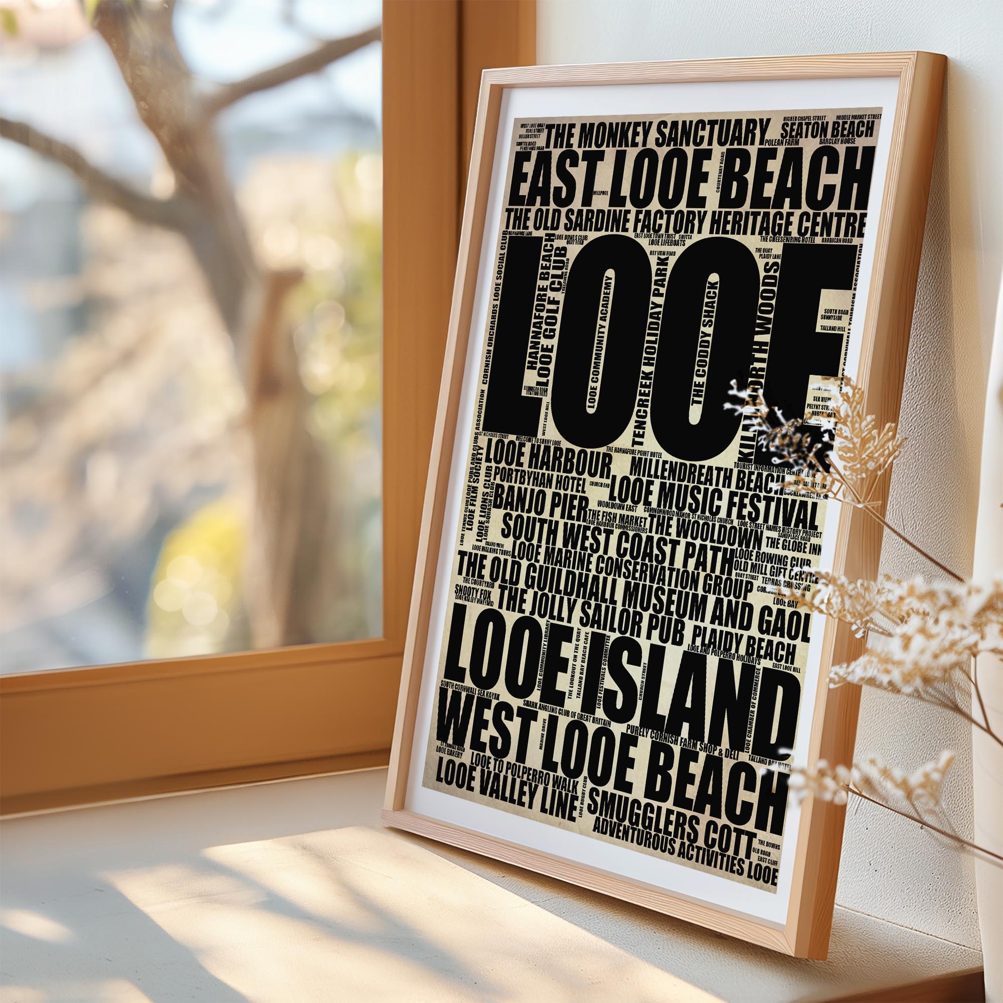 Looe - Premium Typographic Word Cloud Prints, Posters & Gifts