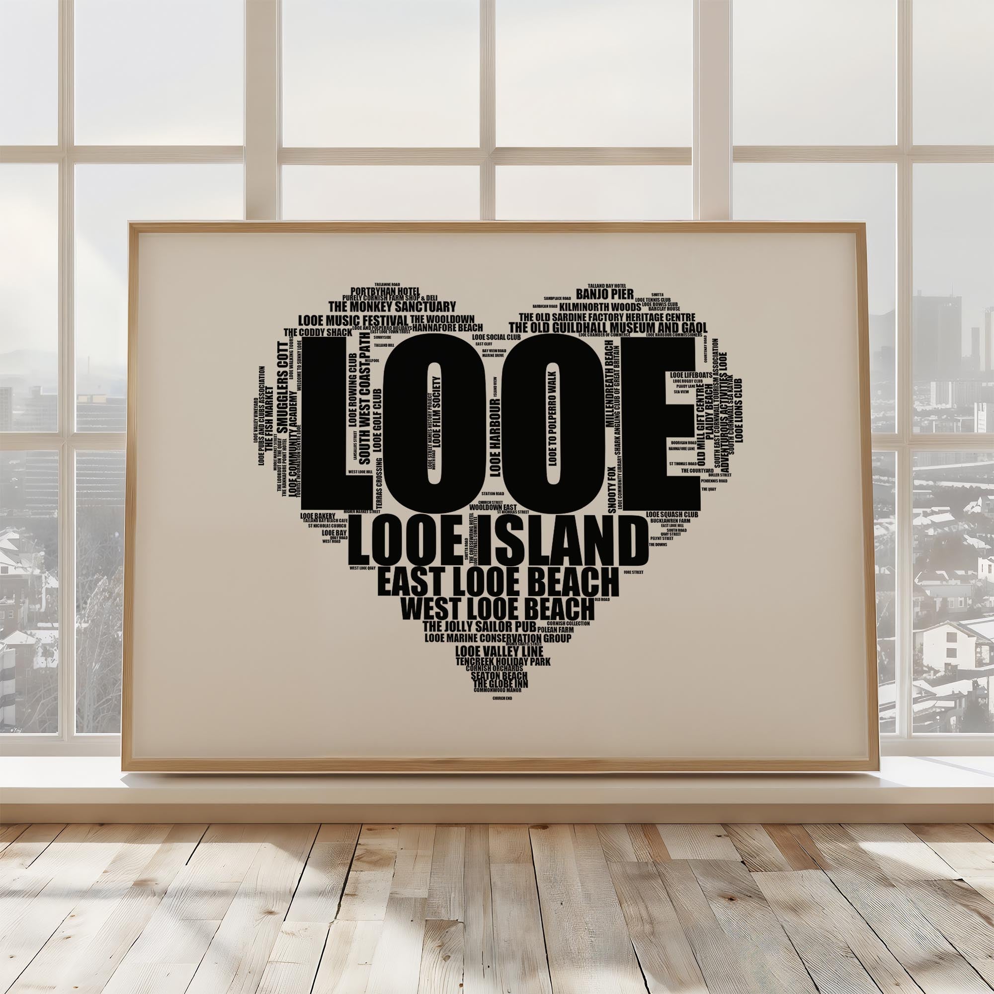 Looe - Premium Typographic Word Cloud Prints, Posters & Gifts