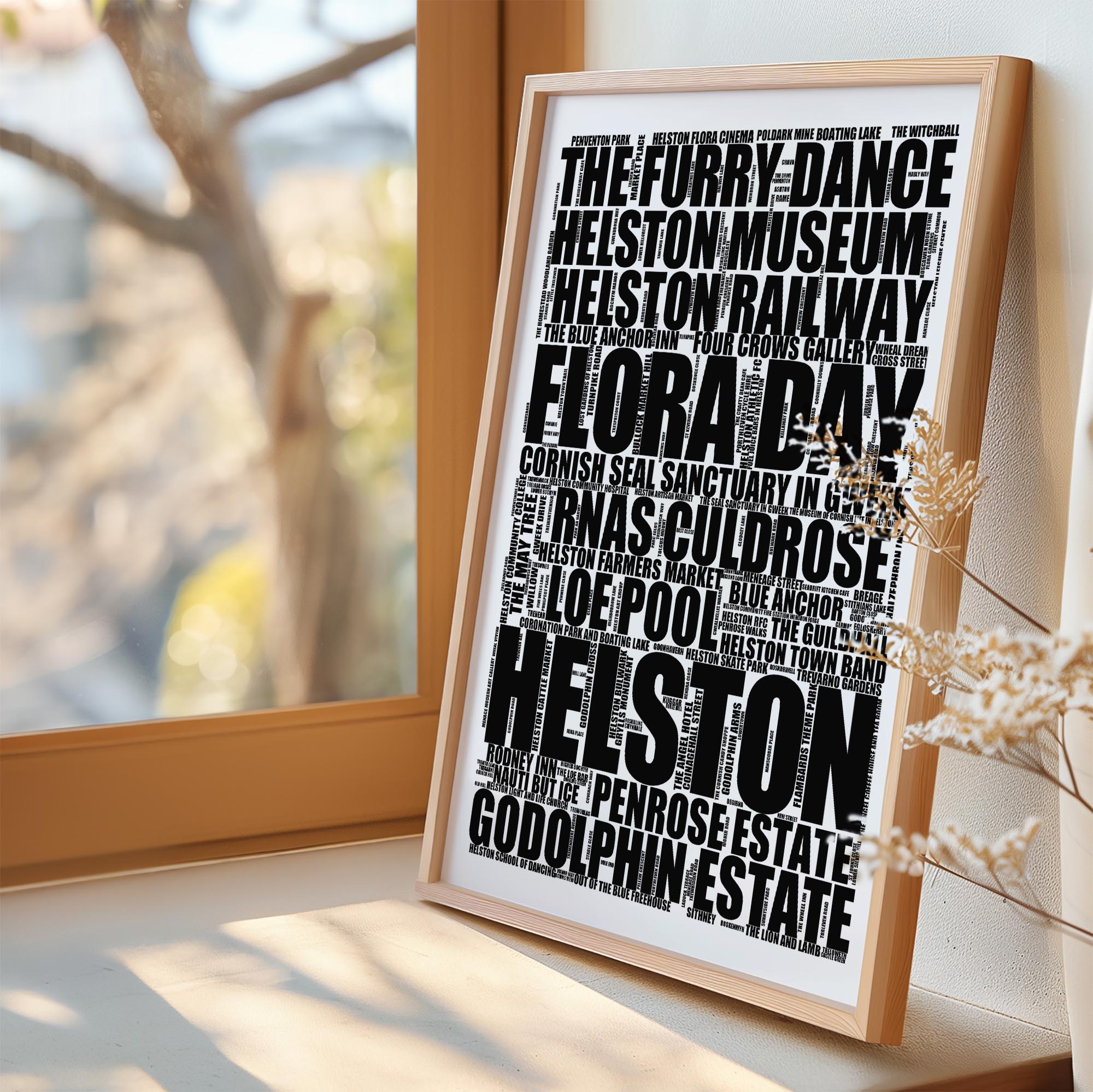 Helston - Premium Typographic Word Cloud Prints, Posters & Gifts