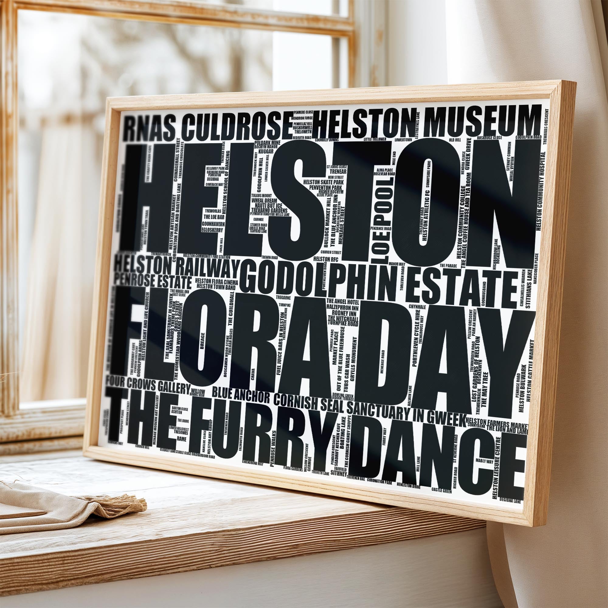 Helston - Premium Typographic Word Cloud Prints, Posters & Gifts