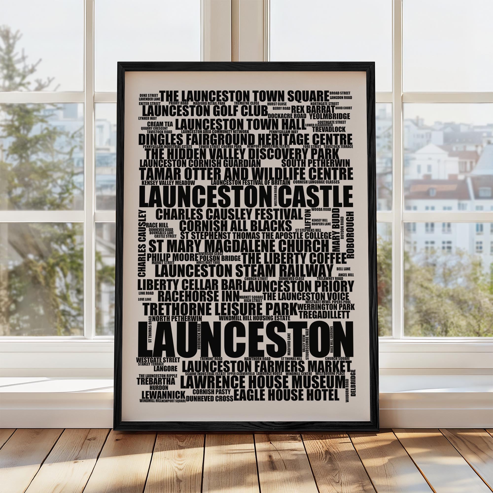 Launceston - Premium Typographic Word Cloud Prints, Posters & Gifts