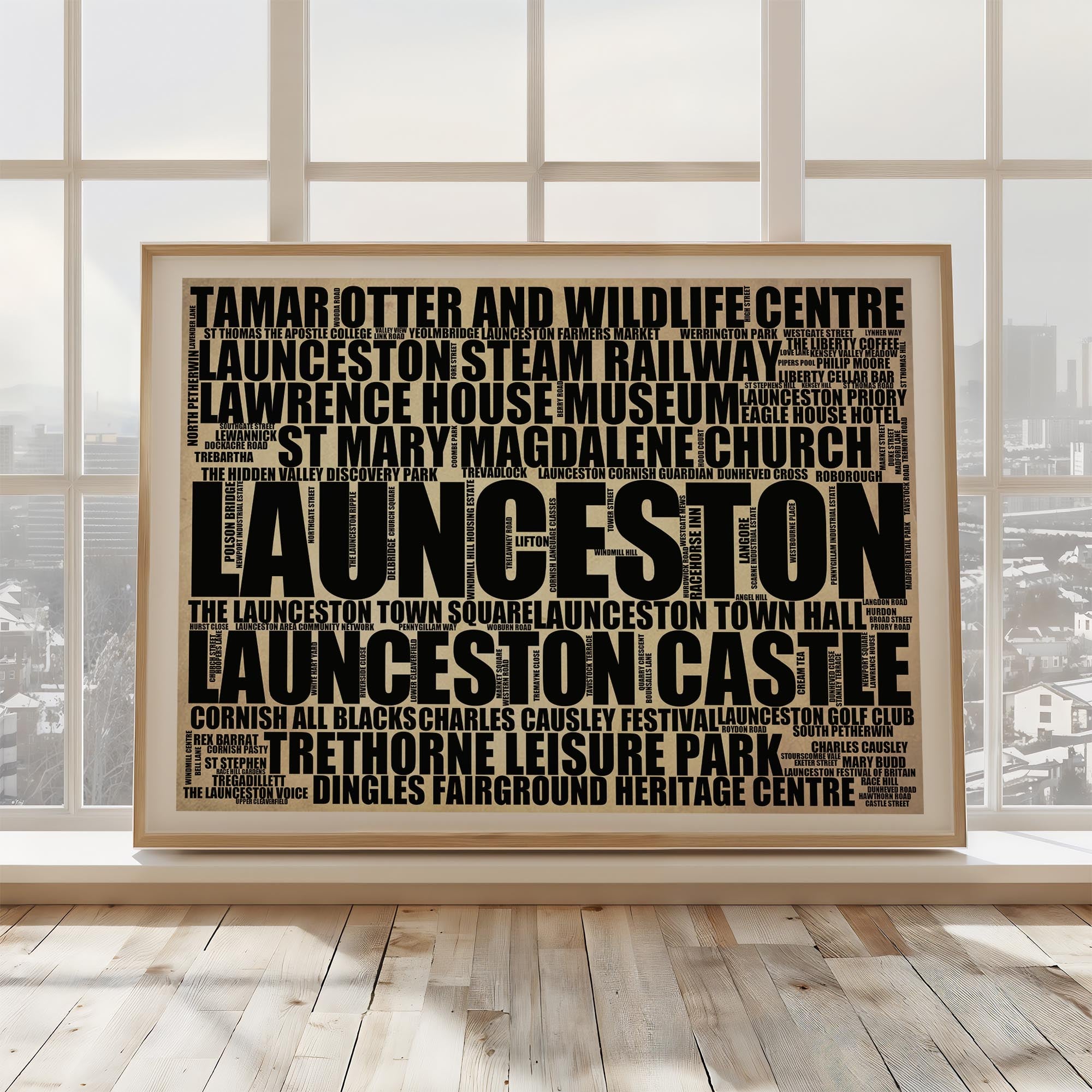 Launceston - Premium Typographic Word Cloud Prints, Posters & Gifts