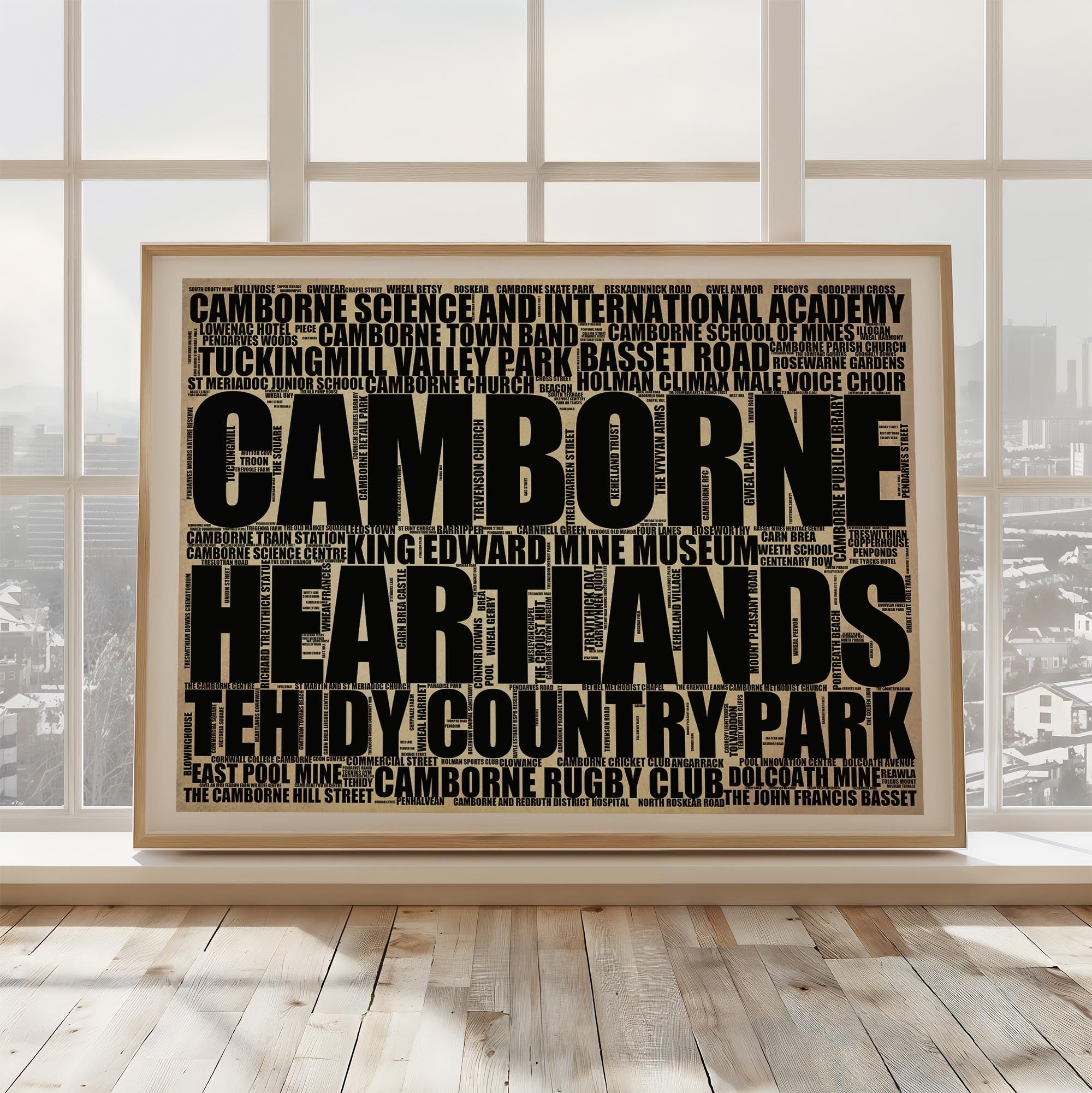 Camborne - Premium Typographic Word Cloud Prints, Posters & Gifts