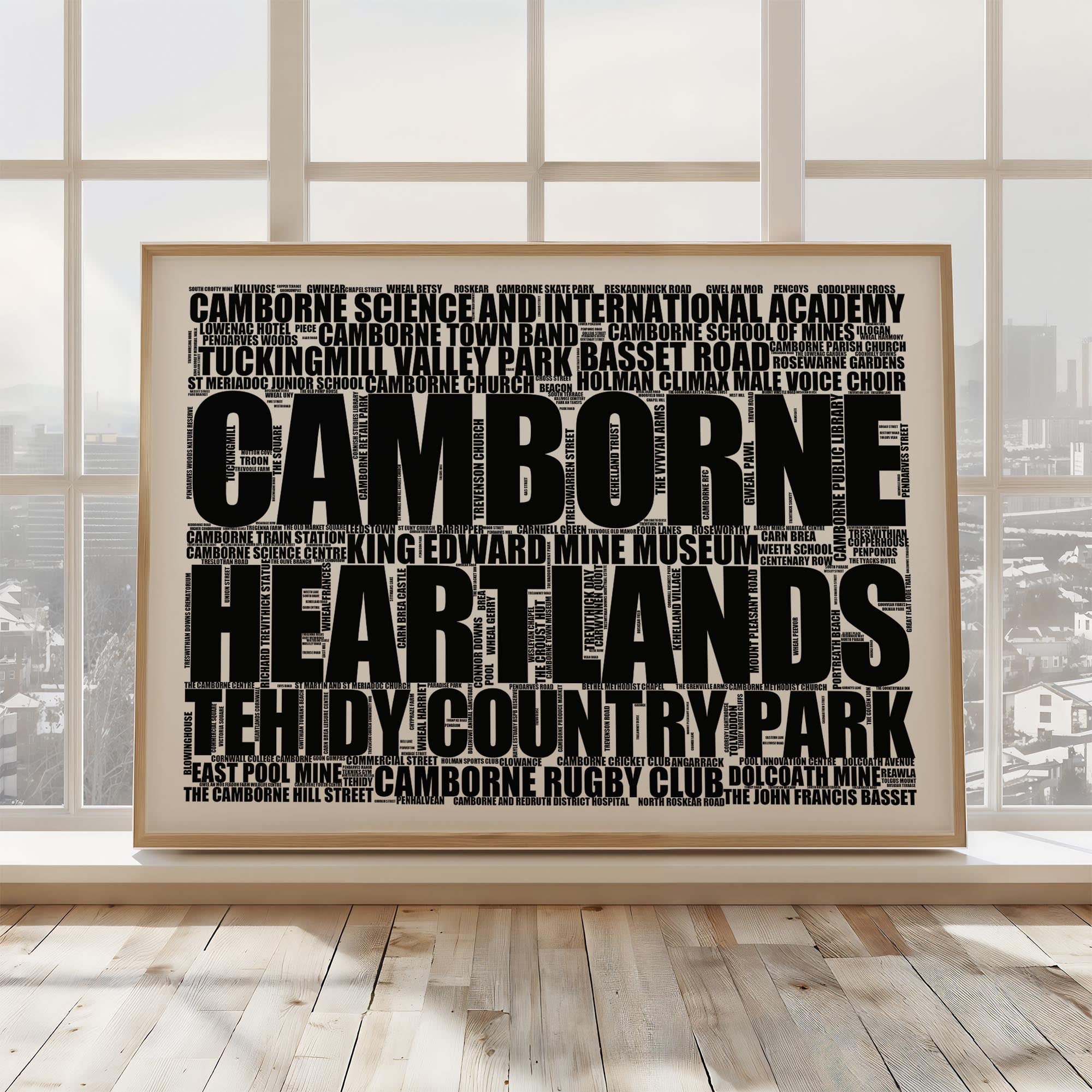 Camborne - Premium Typographic Word Cloud Prints, Posters & Gifts