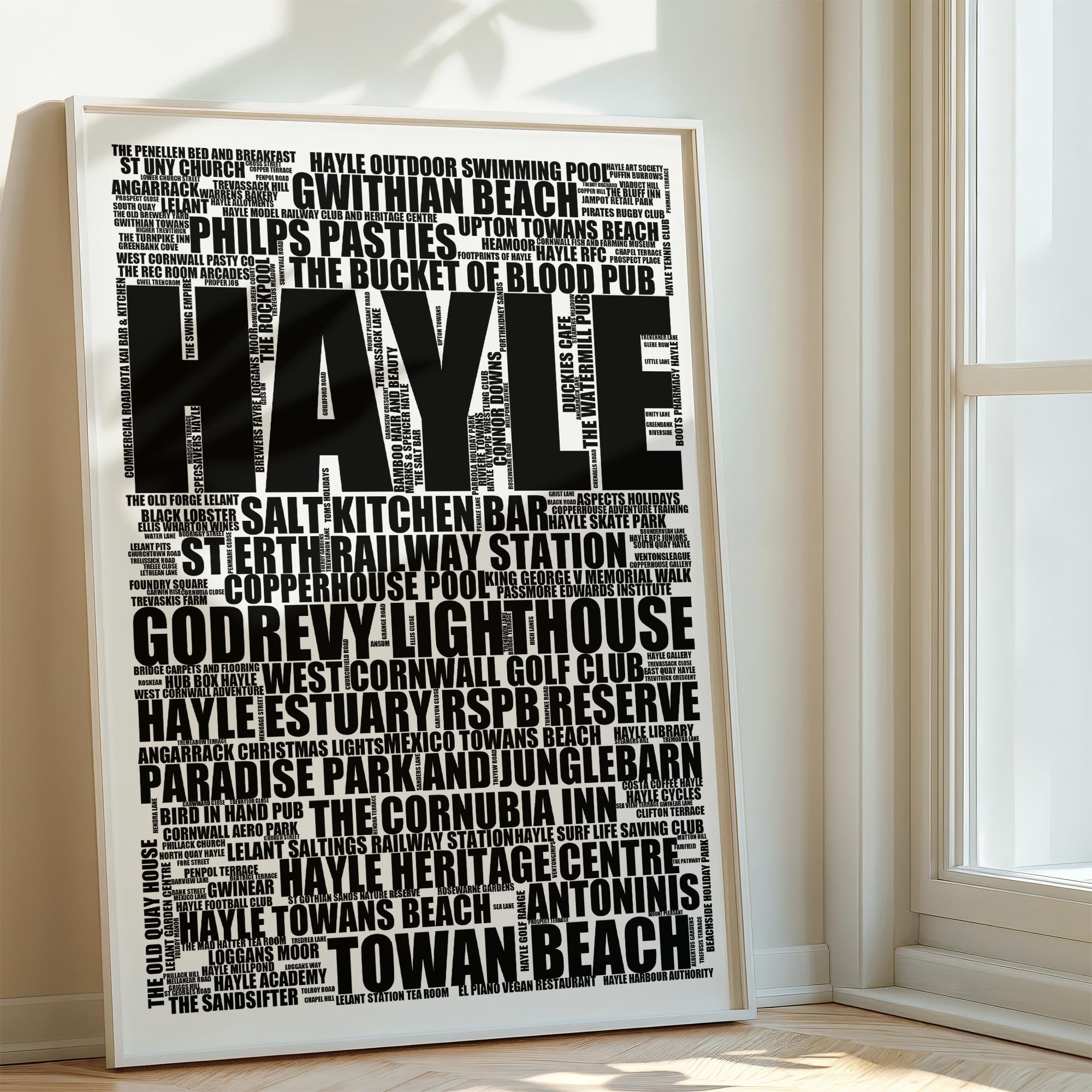 Hayle - Premium Typographic Word Cloud Prints, Posters & Gifts