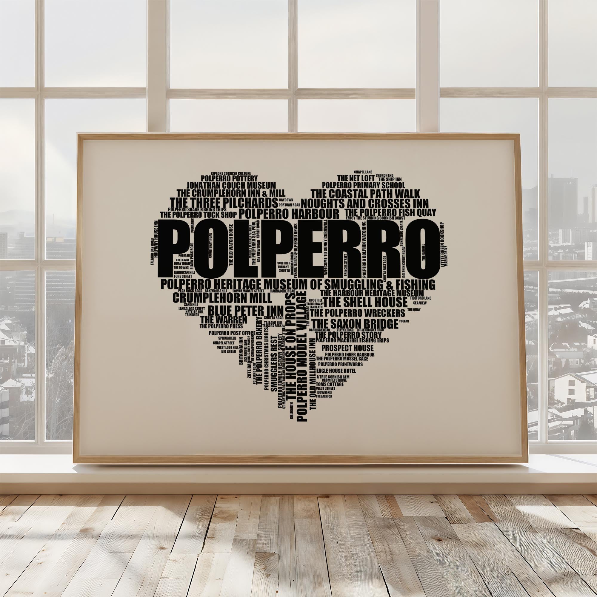 Polperro - Premium Typographic Word Cloud Prints, Posters & Gifts