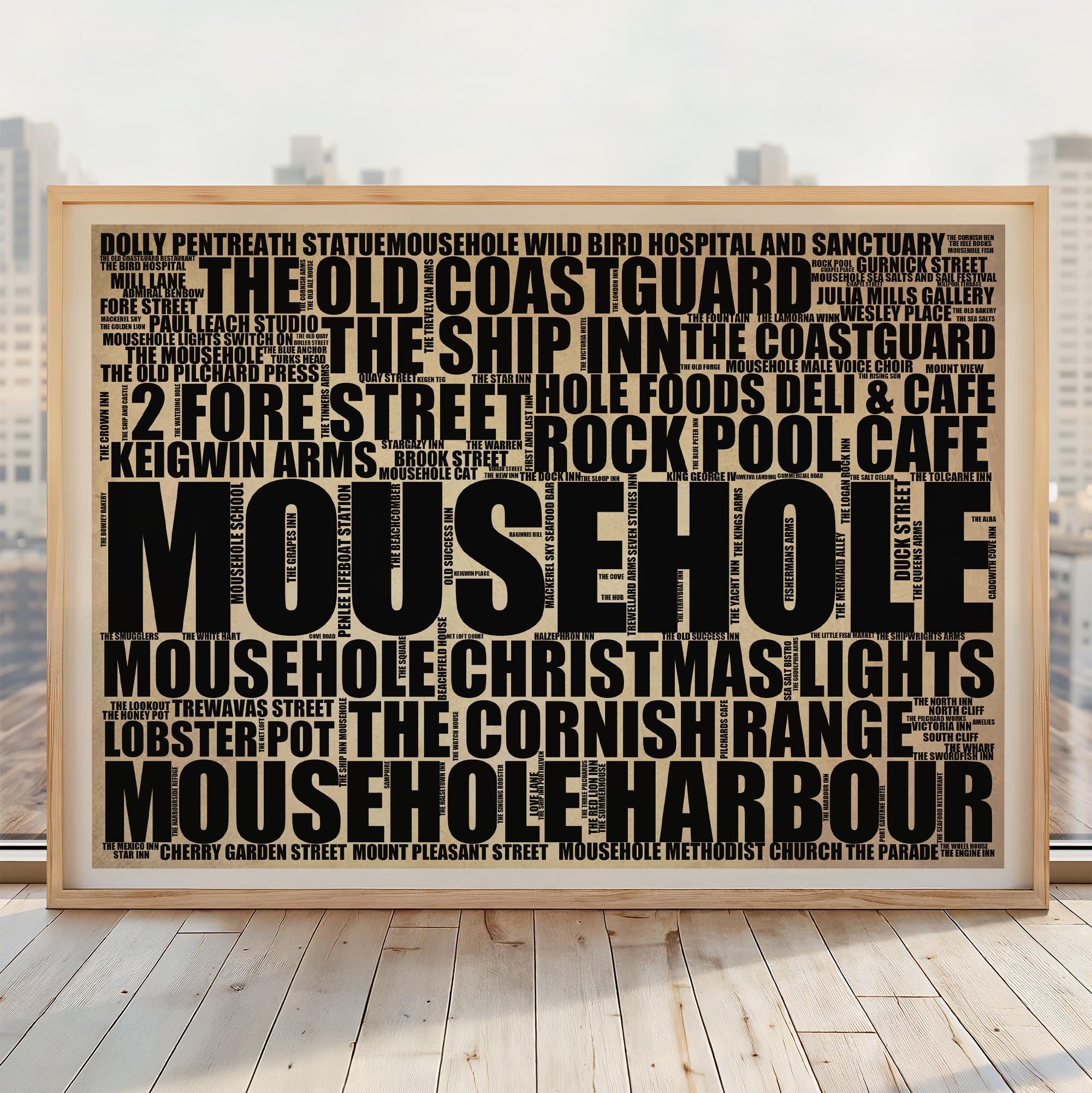 Mousehole - Premium Typographic Word Cloud Prints, Posters & Gifts