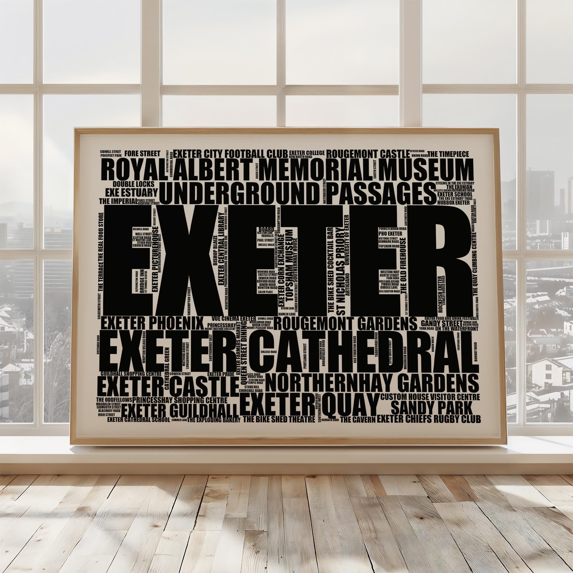 Exeter - Premium Typographic Word Cloud Prints, Posters & Gifts