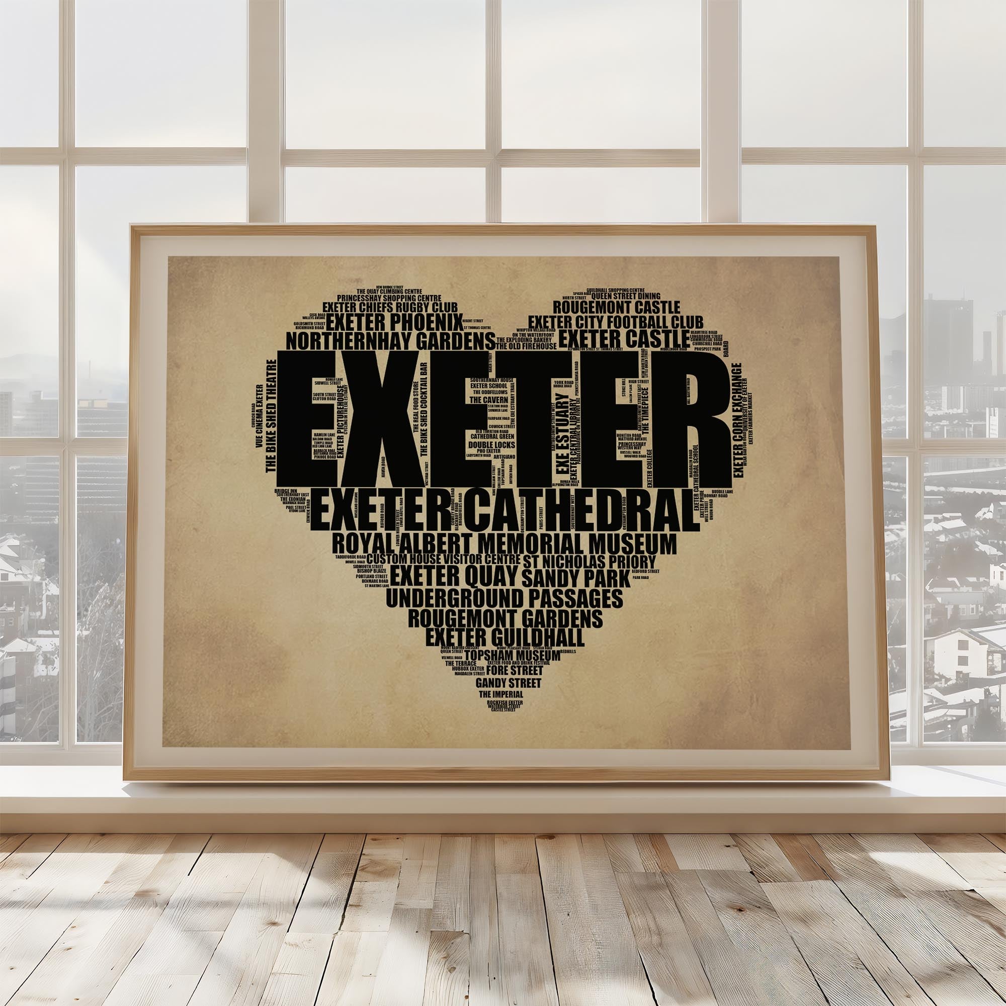 Exeter - Premium Typographic Word Cloud Prints, Posters & Gifts