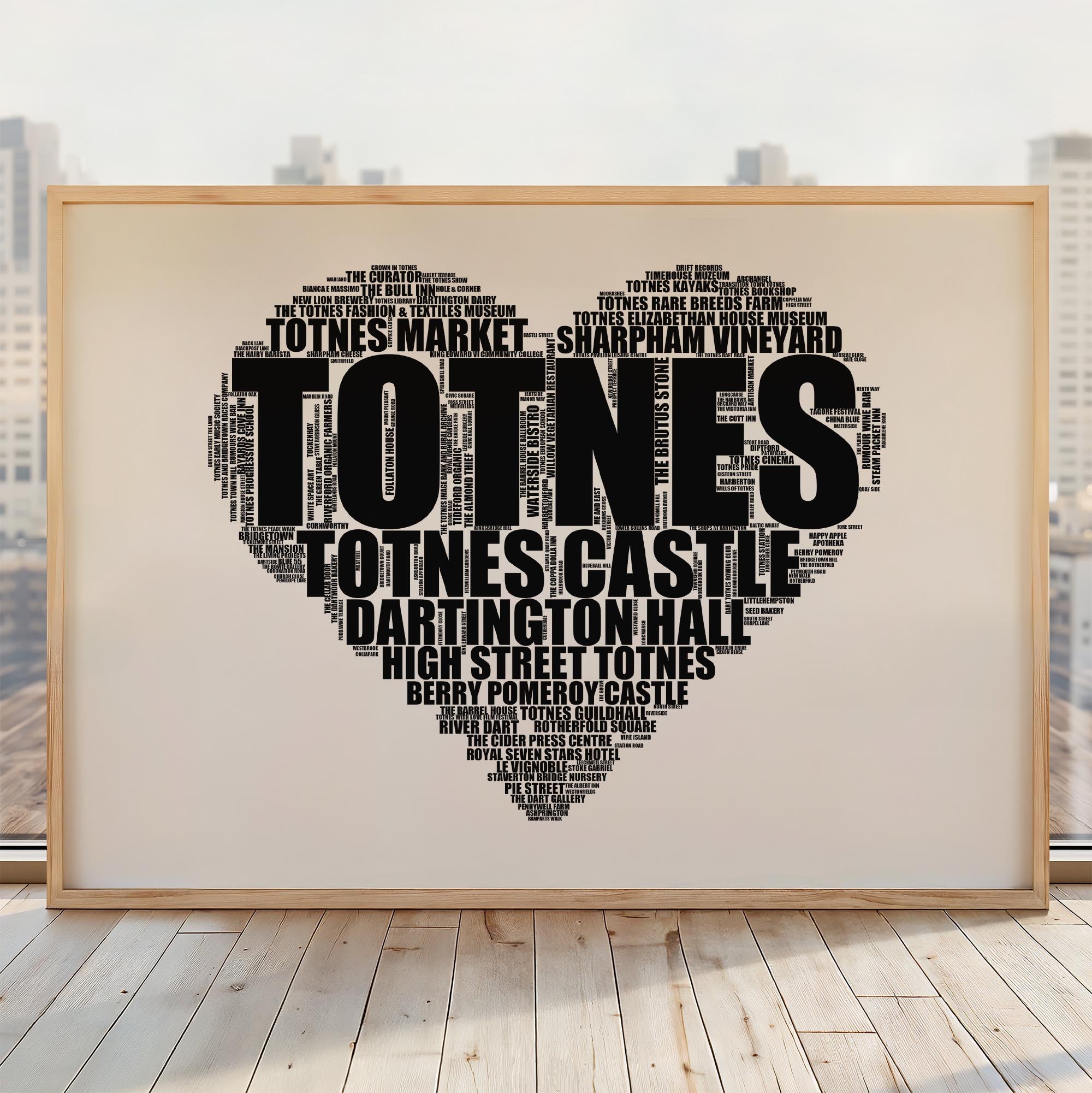 Totnes - Premium Typographic Word Cloud Prints, Posters & Gifts