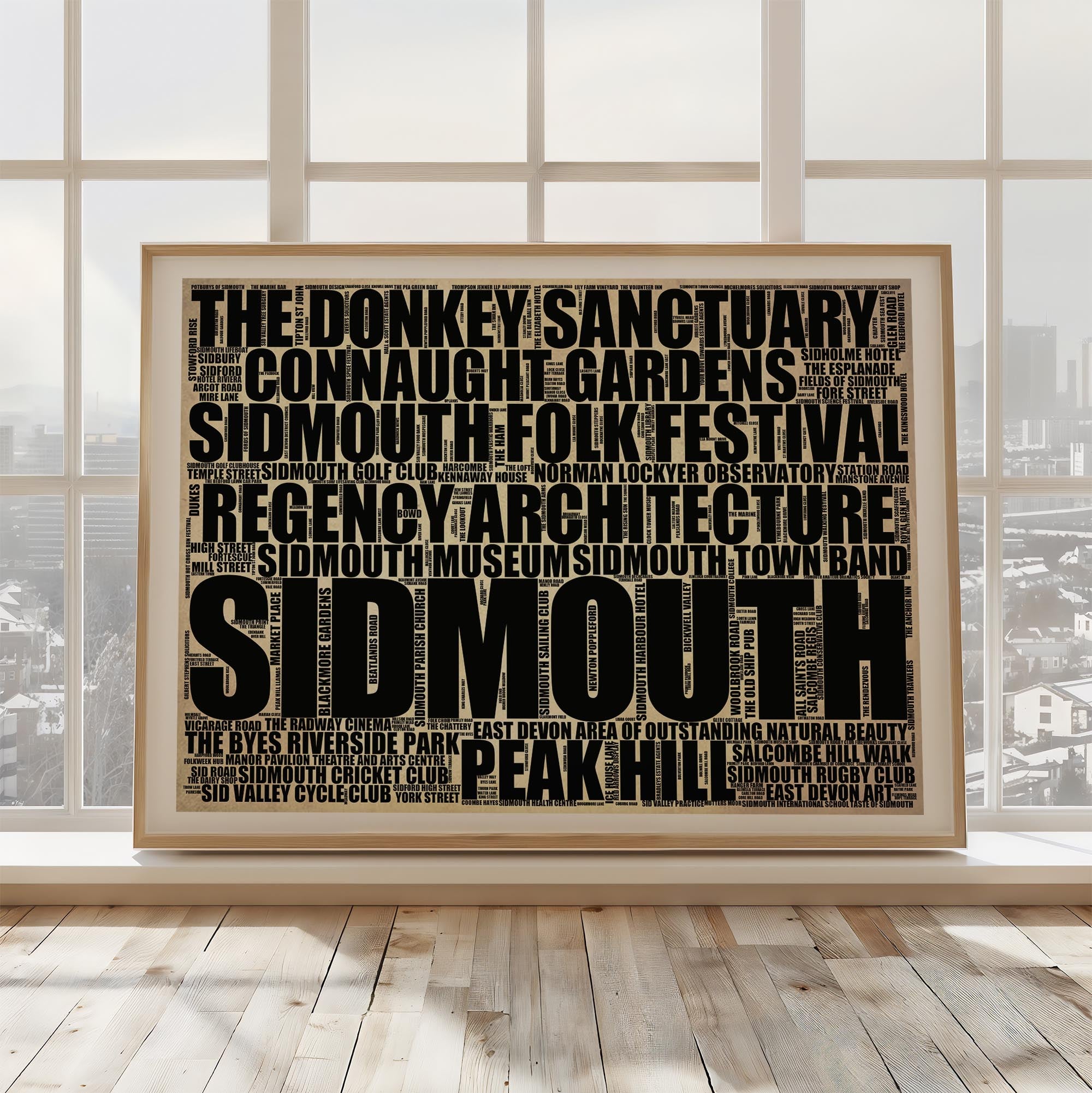 Sidmouth - Premium Typographic Word Cloud Prints, Posters & Gifts